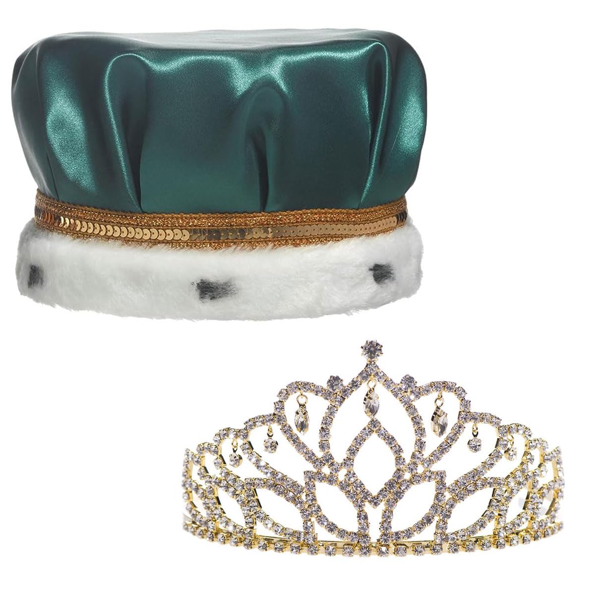 Anderson's Satin King Crown and Gold Mirabella Queen Tiara Royalty Set