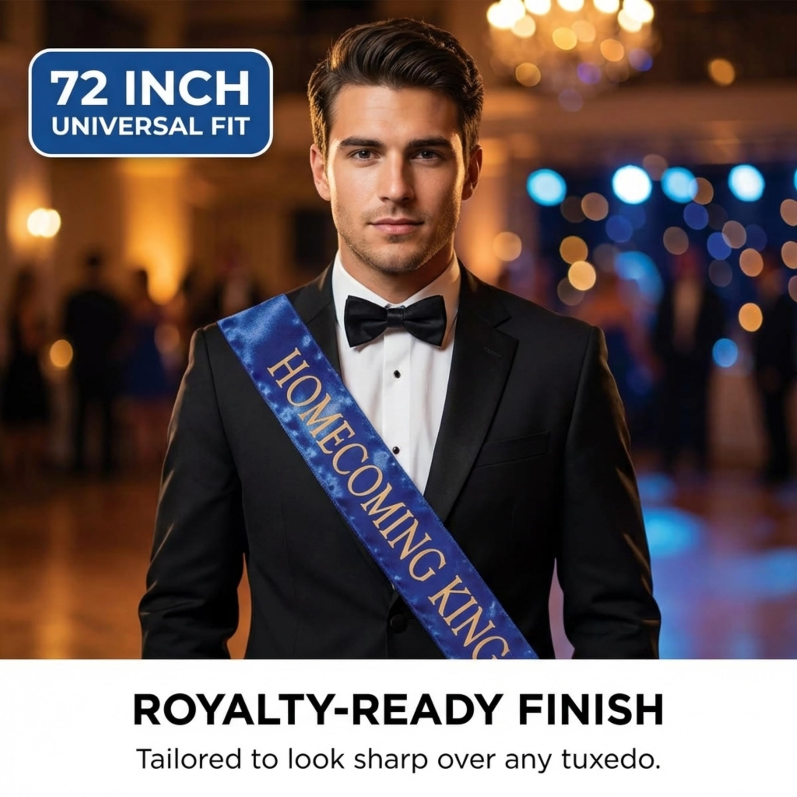 Anderson's Satin Sash Sets, King & Queen, 72 Inch x 3 Inch - 2 Pieces, Homecoming Court & Royalty Sashes - Image 4