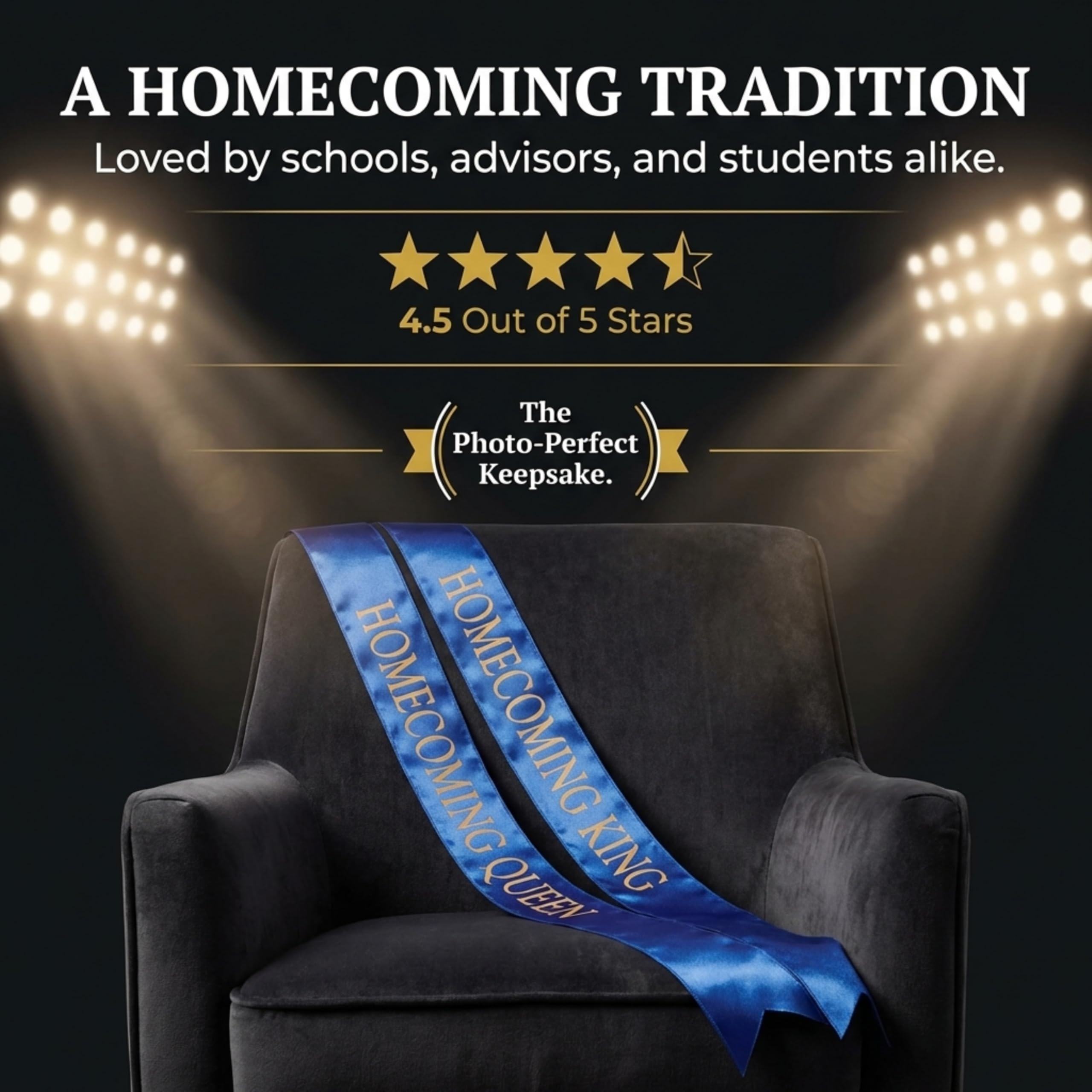 Anderson's Satin Sash Sets, King & Queen, 72 Inch x 3 Inch - 2 Pieces, Homecoming Court & Royalty Sashes - Image 6