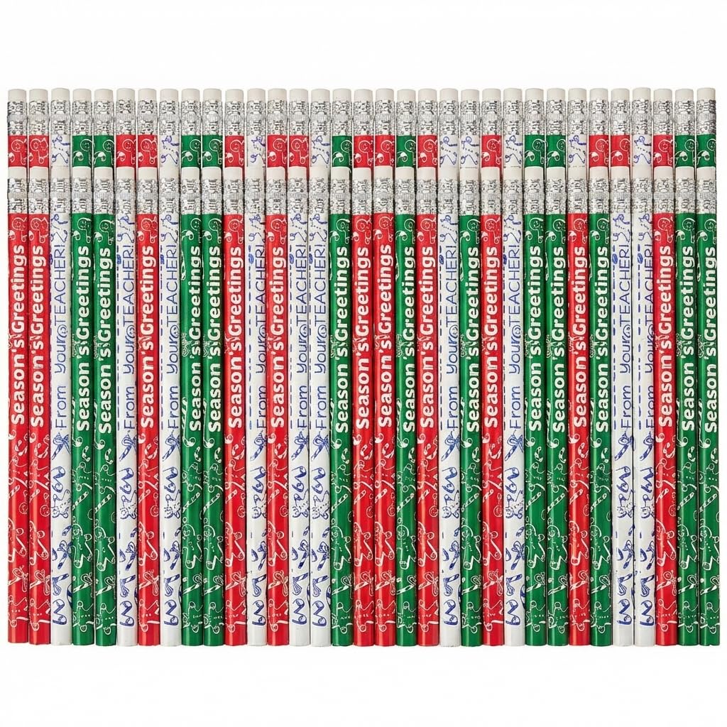 Anderson's, Season's Greetings from Your Teacher Pencils, Set of 100, Holiday Pencils, Holiday Gifts, Giveaways - Image 2