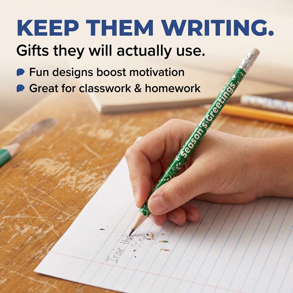 Anderson's, Season's Greetings from Your Teacher Pencils, Set of 100, Holiday Pencils, Holiday Gifts, Giveaways - Image 6