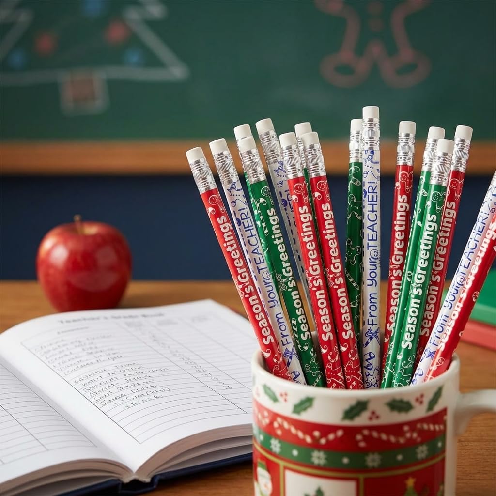 Anderson's, Season's Greetings from Your Teacher Pencils, Set of 100, Holiday Pencils, Holiday Gifts, Giveaways - Image 8