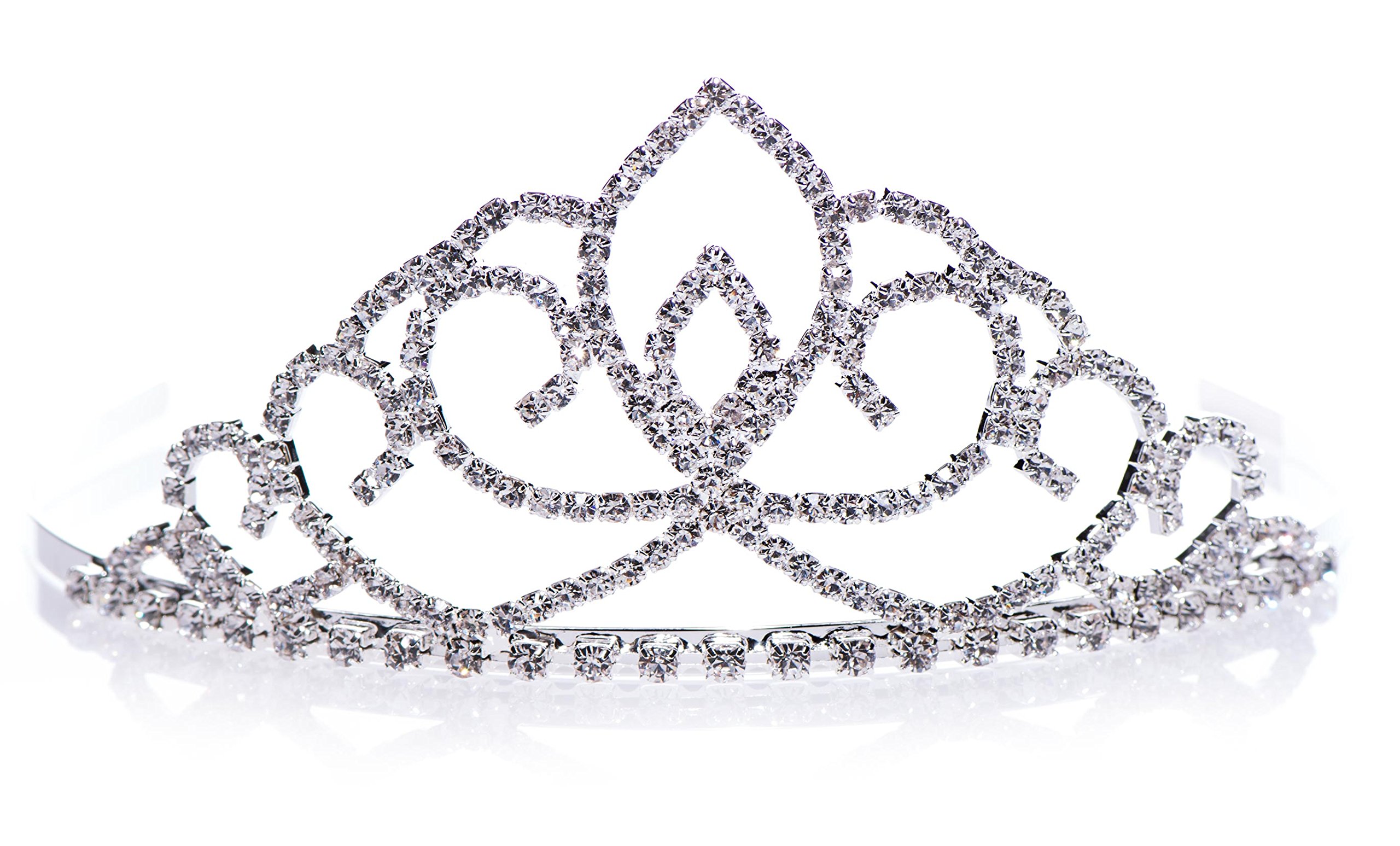 Anderson’s Sharona Rhinestone Tiara, 2 1/4-Inch Silver Crown for Women, Sparkling Clear Crystal Headpiece with Removable Combs for Weddings, Prom, Pageants & Special Events