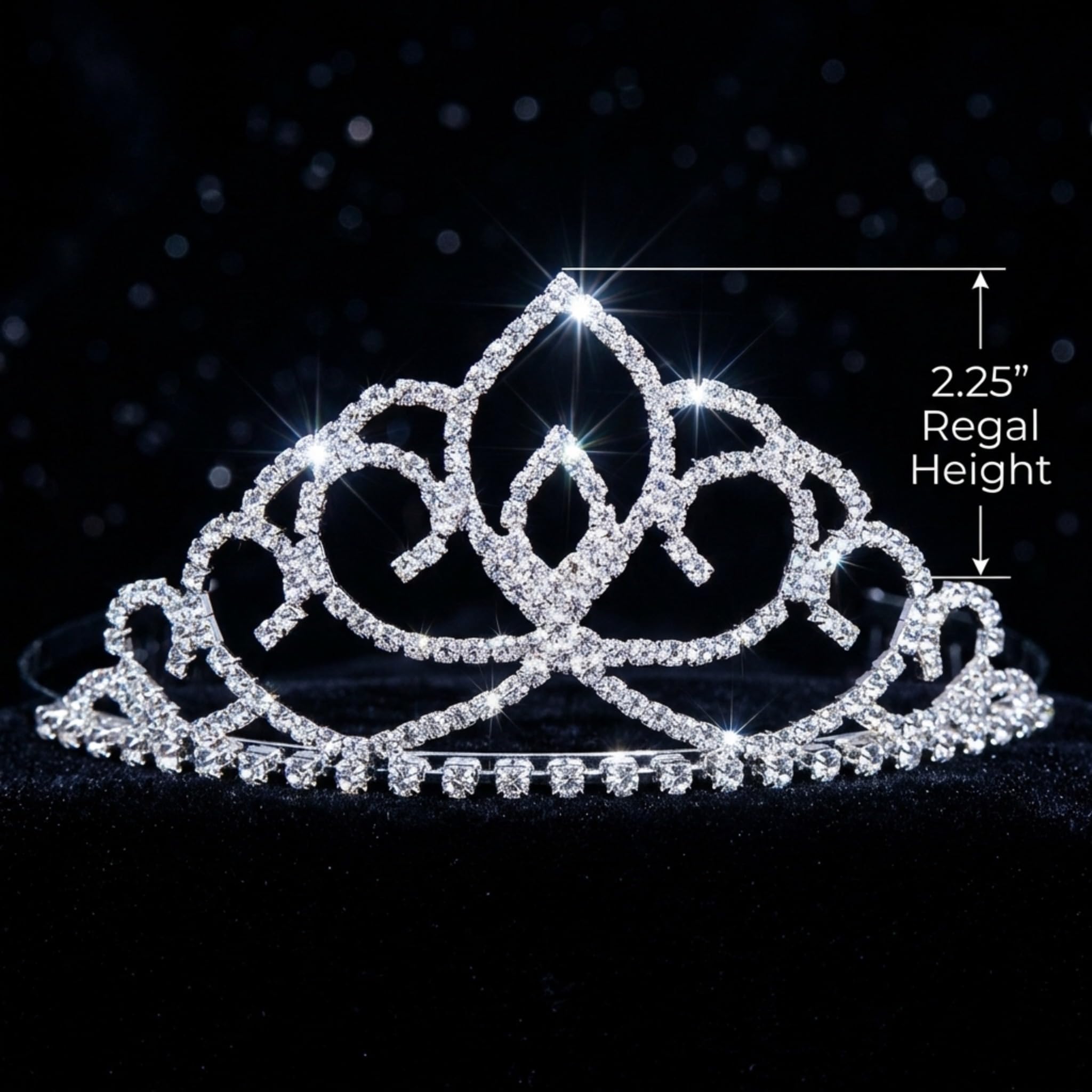 Anderson’s Sharona Rhinestone Tiara, 2 1/4-Inch Silver Crown for Women, Sparkling Clear Crystal Headpiece with Removable Combs for Weddings, Prom, Pageants & Special Events - Image 4