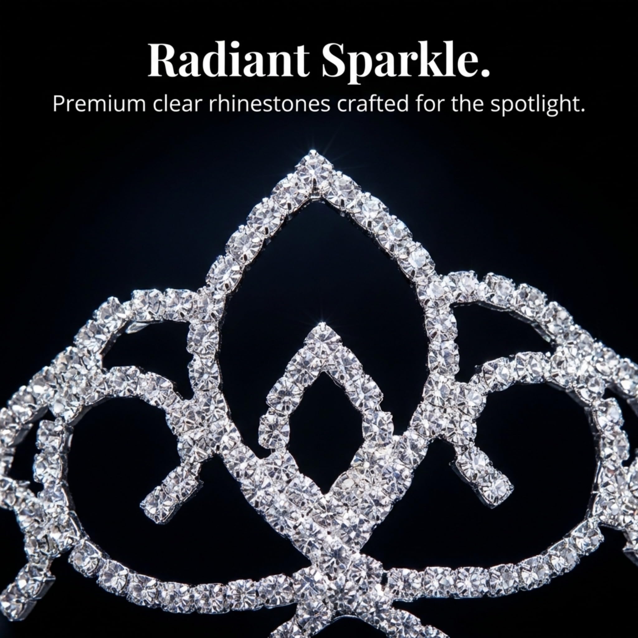 Anderson’s Sharona Rhinestone Tiara, 2 1/4-Inch Silver Crown for Women, Sparkling Clear Crystal Headpiece with Removable Combs for Weddings, Prom, Pageants & Special Events - Image 6