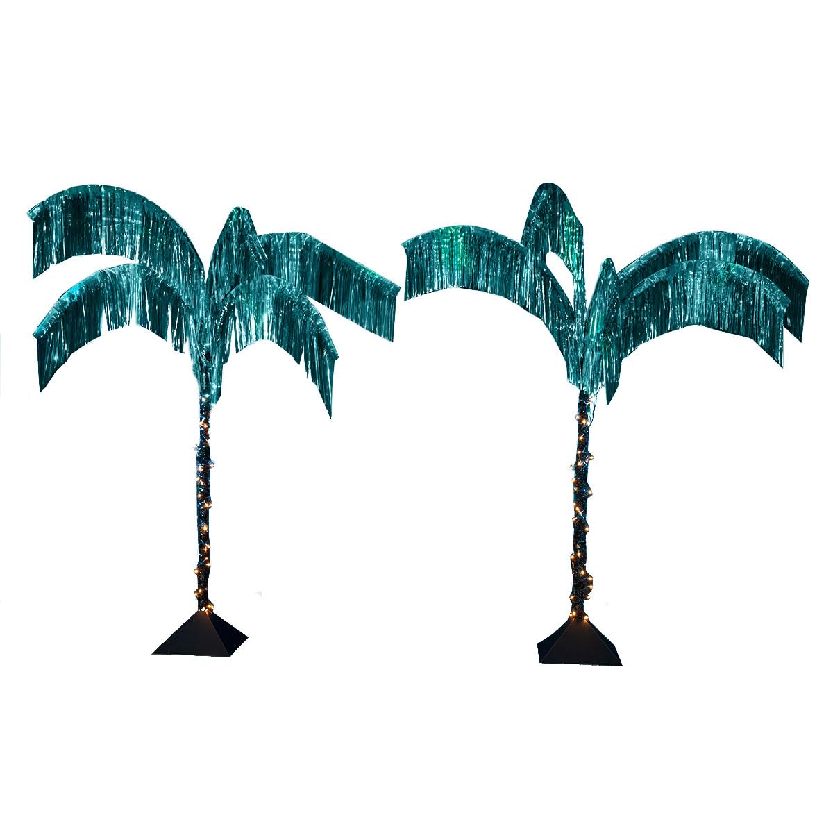 Anderson's Shiny Teal Fringe Palm Trees Kit, Set of 2, Props, Party Décor, Photo Booth, Photo Ops, 24F5-M