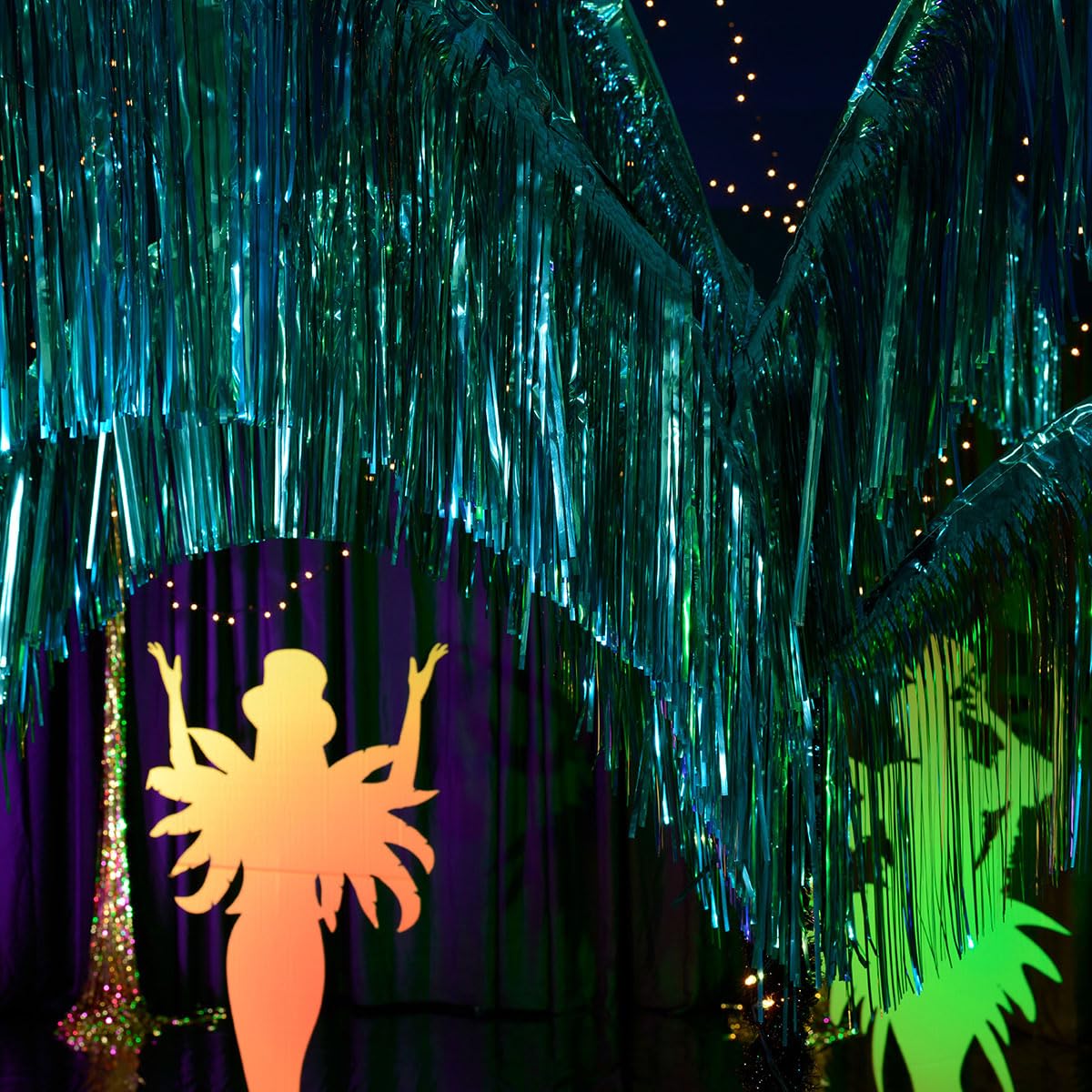 Anderson's Shiny Teal Fringe Palm Trees Kit, Set of 2, Props, Party Décor, Photo Booth, Photo Ops, 24F5-M - Image 2