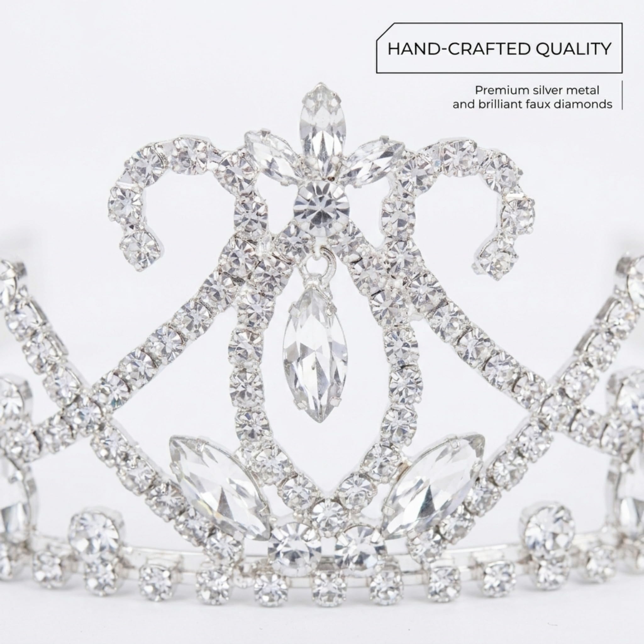Anderson's Skye Rhinestone Tiara, Sparkling 2-Inch Silver Crown with Clear Faux Diamonds, Adjustable Band & Comfort Combs, Perfect for Weddings, Proms, Pageants, Birthdays & Quinceañeras - Image 6