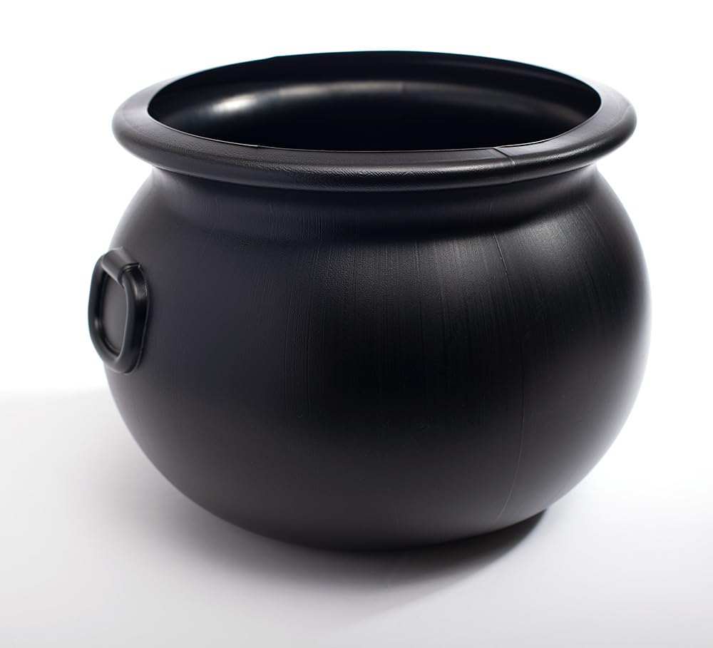 Anderson’s St. Patrick’s Day Pot of Gold Cauldron, 9" x 12" Black Plastic Kettle, Reusable Party Decor for Schools, Parades, Offices, Community Events and Home Decor