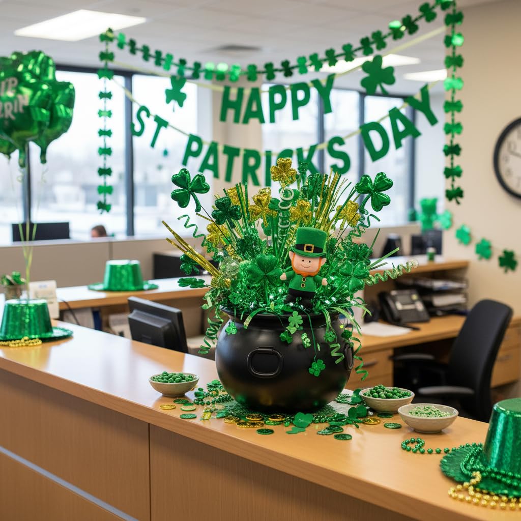 Anderson’s St. Patrick’s Day Pot of Gold Cauldron, 9" x 12" Black Plastic Kettle, Reusable Party Decor for Schools, Parades, Offices, Community Events and Home Decor - Image 3