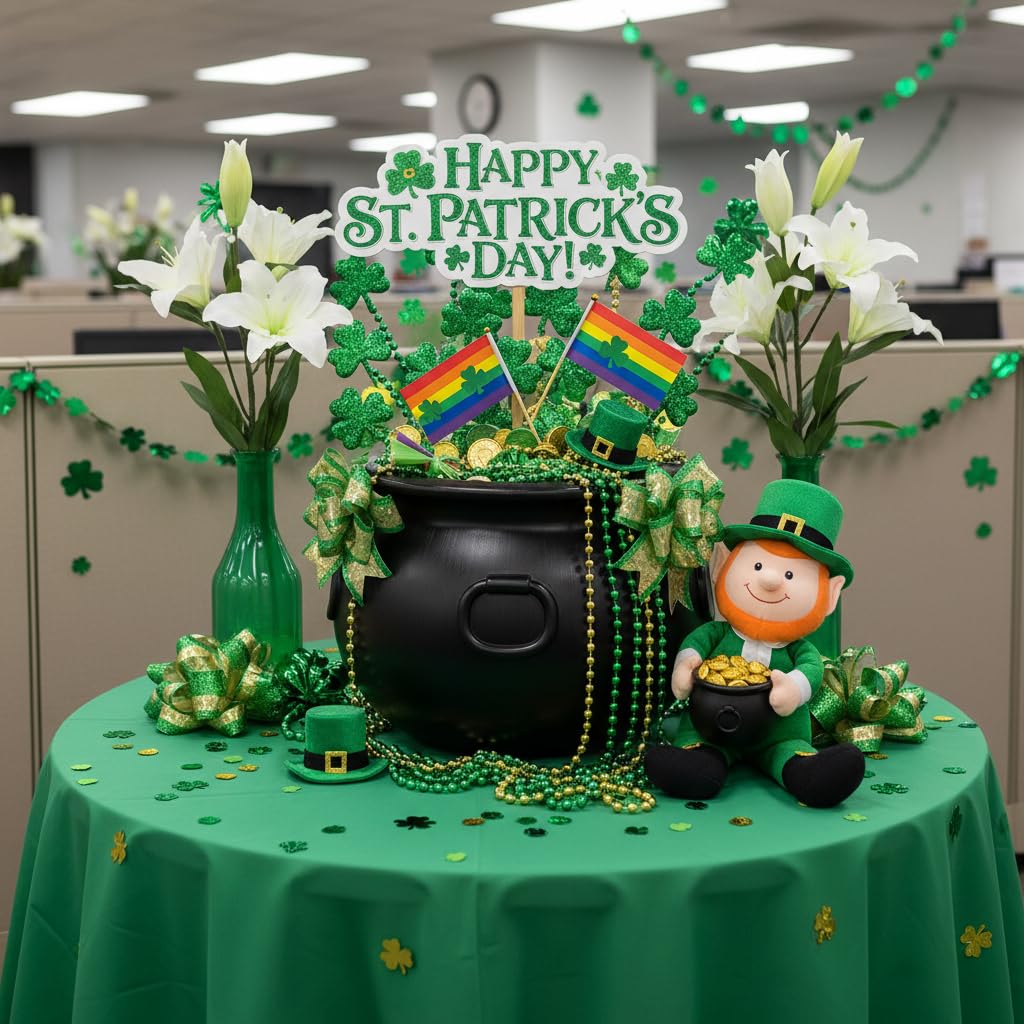 Anderson’s St. Patrick’s Day Pot of Gold Cauldron, 9" x 12" Black Plastic Kettle, Reusable Party Decor for Schools, Parades, Offices, Community Events and Home Decor - Image 5