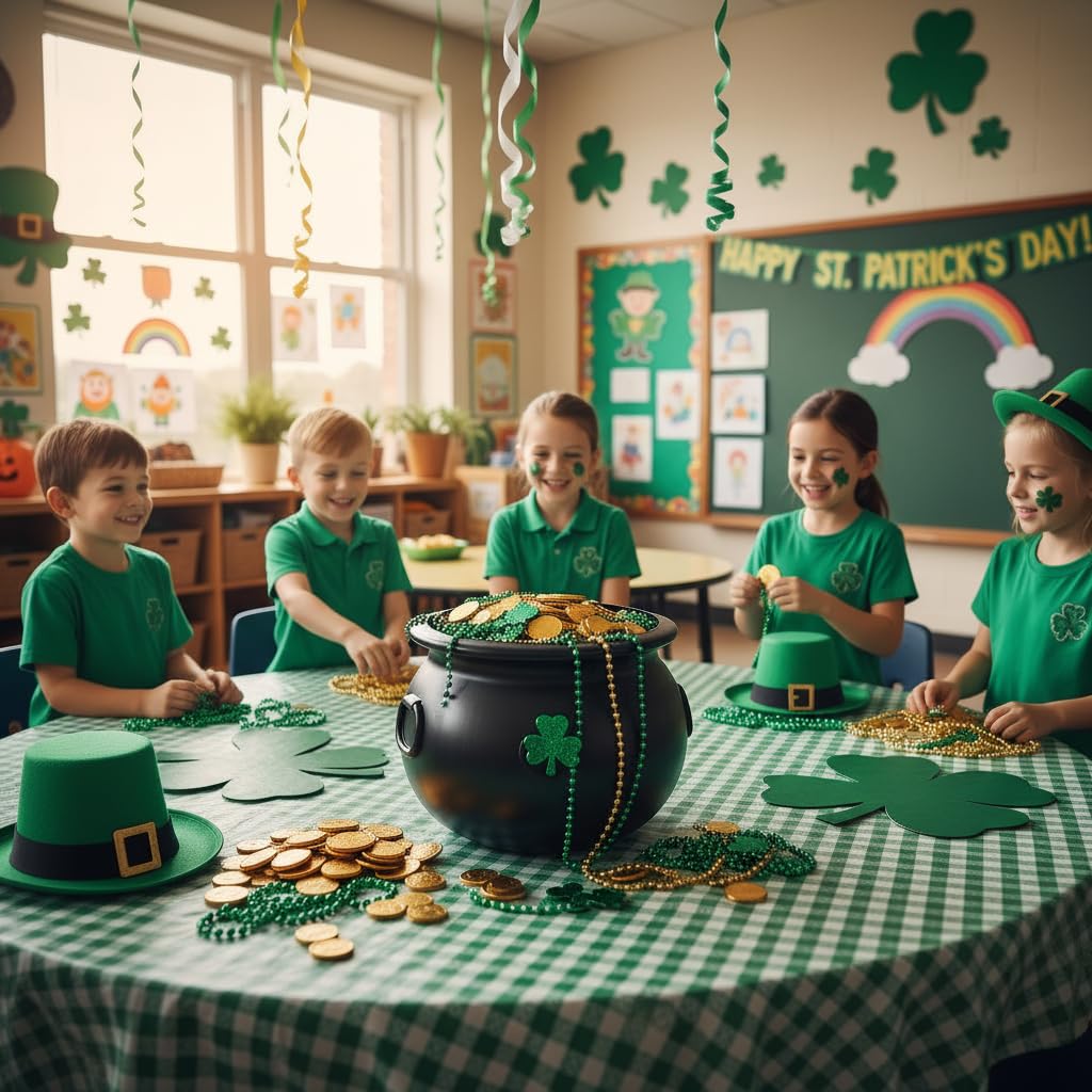 Anderson’s St. Patrick’s Day Pot of Gold Cauldron, 9" x 12" Black Plastic Kettle, Reusable Party Decor for Schools, Parades, Offices, Community Events and Home Decor - Image 7