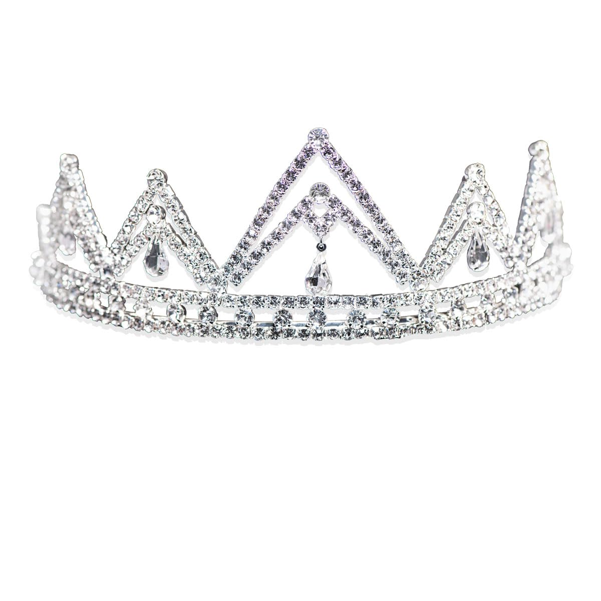 Anderson's Starla Rhinestone Tiara, 2.5-Inch Silver Crown with Sparkling Clear Rhinestones for Weddings, Proms, Homecoming, Pageants & Special Events, Adjustable Fit with Comfort Combs