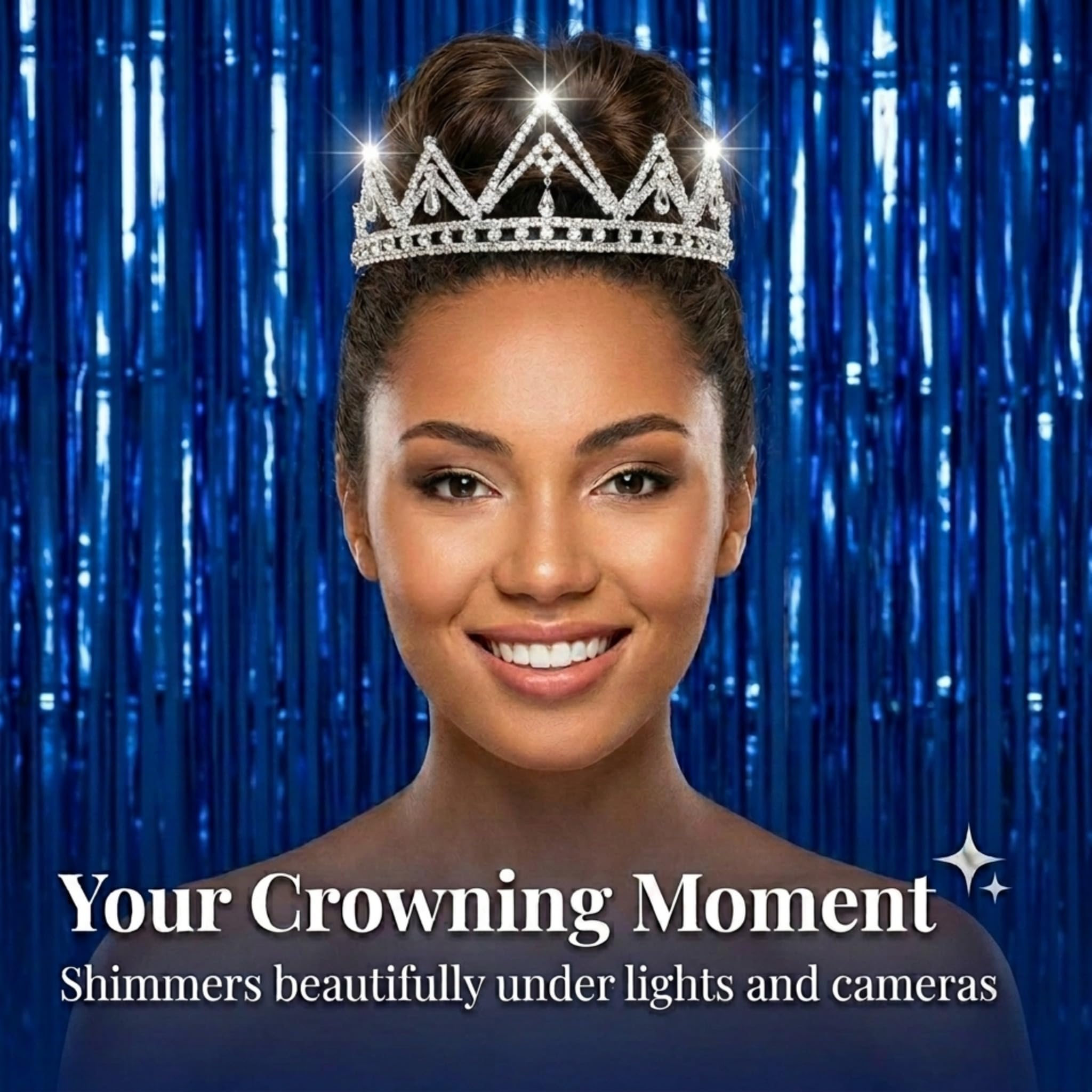 Anderson's Starla Rhinestone Tiara, 2.5-Inch Silver Crown with Sparkling Clear Rhinestones for Weddings, Proms, Homecoming, Pageants & Special Events, Adjustable Fit with Comfort Combs - Image 2