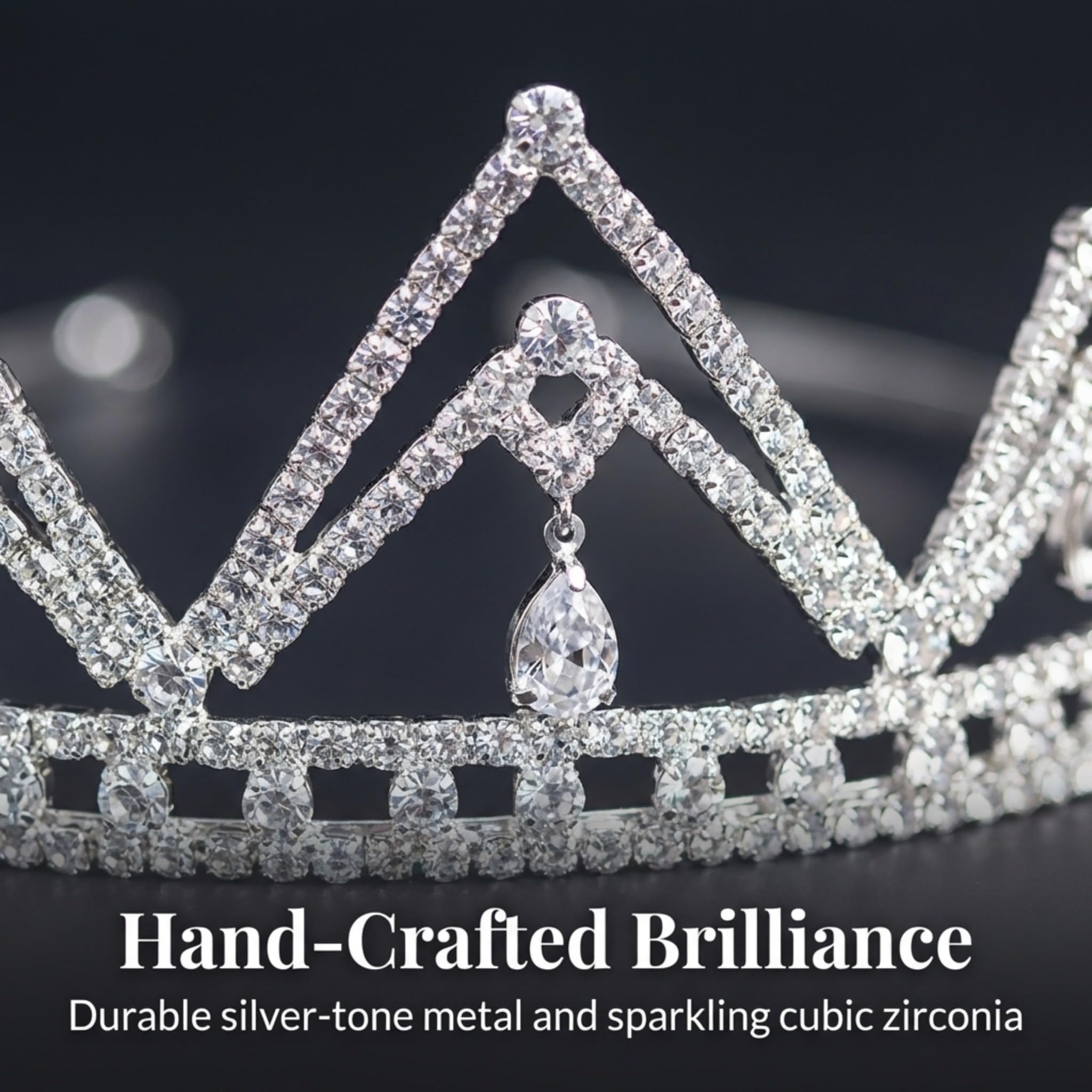 Anderson's Starla Rhinestone Tiara, 2.5-Inch Silver Crown with Sparkling Clear Rhinestones for Weddings, Proms, Homecoming, Pageants & Special Events, Adjustable Fit with Comfort Combs - Image 5