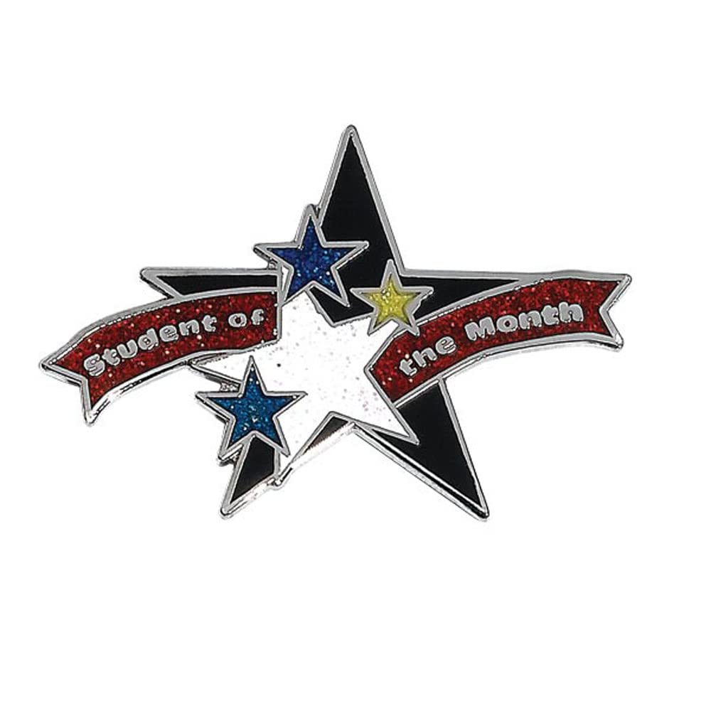 Anderson's Student of the Month Glitter Award Pin Packs, Lapel Pins, Academic Excellence, Student Leadership, Student Recognition, Student Rewards