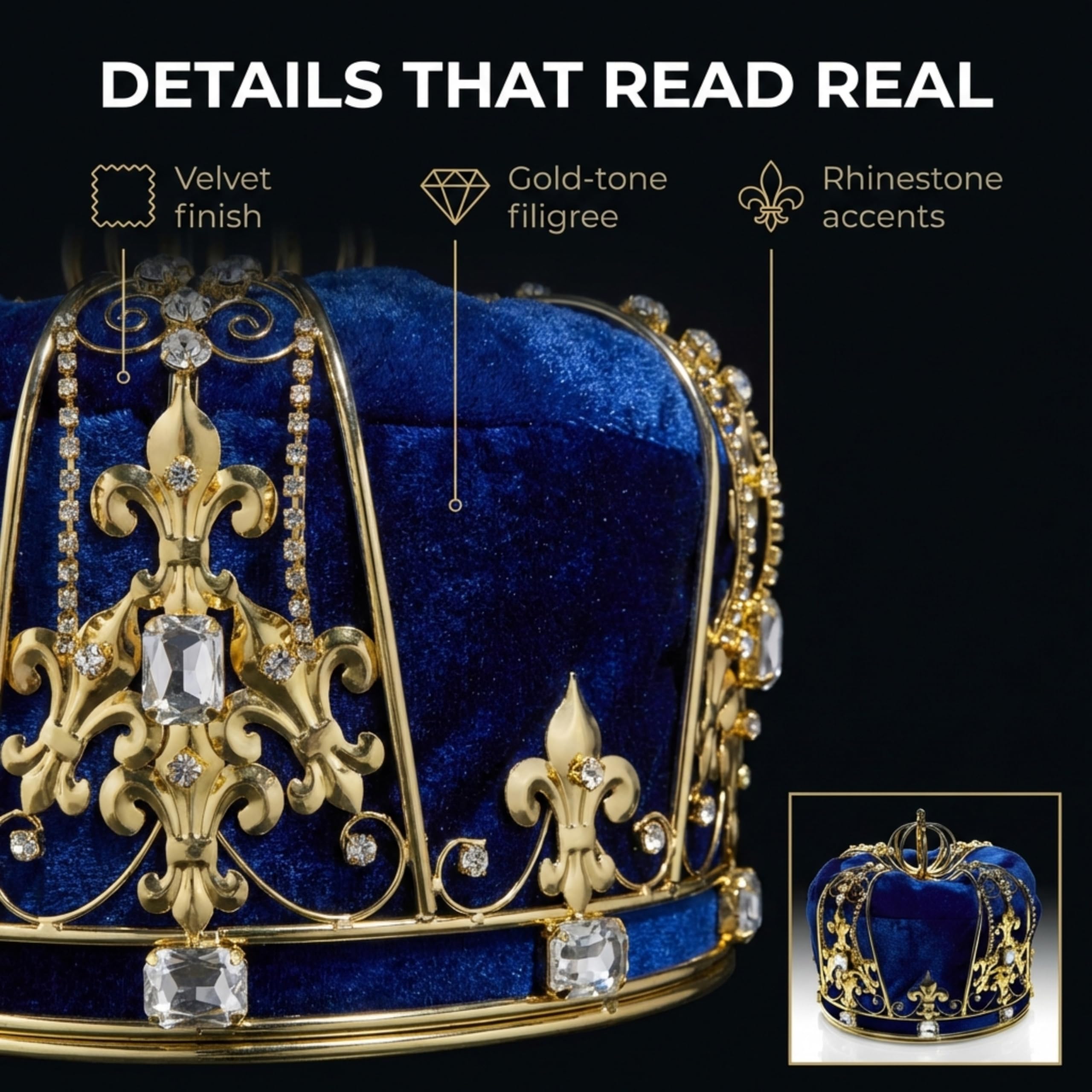 Anderson's Supreme Sovereign Crown, Prom King, Homecoming Court, Wedding, Birthday, Mardi Gras, Renaissance, Theater Prop - Image 3