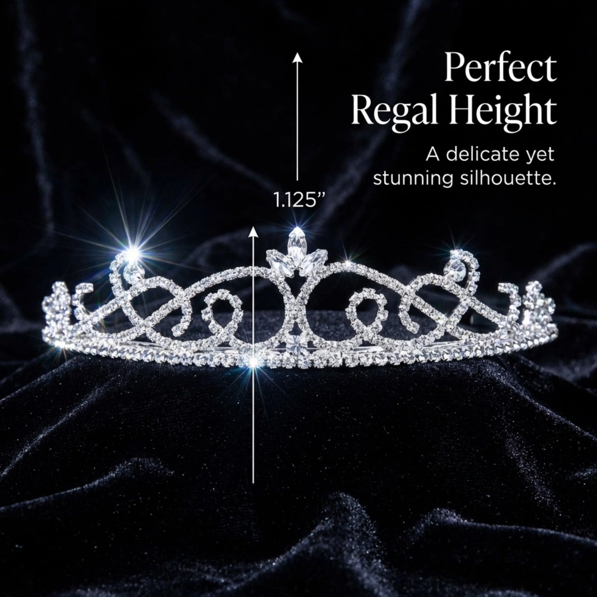 Anderson's Suzette Rhinestone Tiara, Elegant 1 1/4-Inch Clear Crystal Crown for Women, Adjustable Silver Band with Comfort Combs, Perfect for Weddings, Proms, Pageants, Quinceañeras, and Special Occasions - Image 6