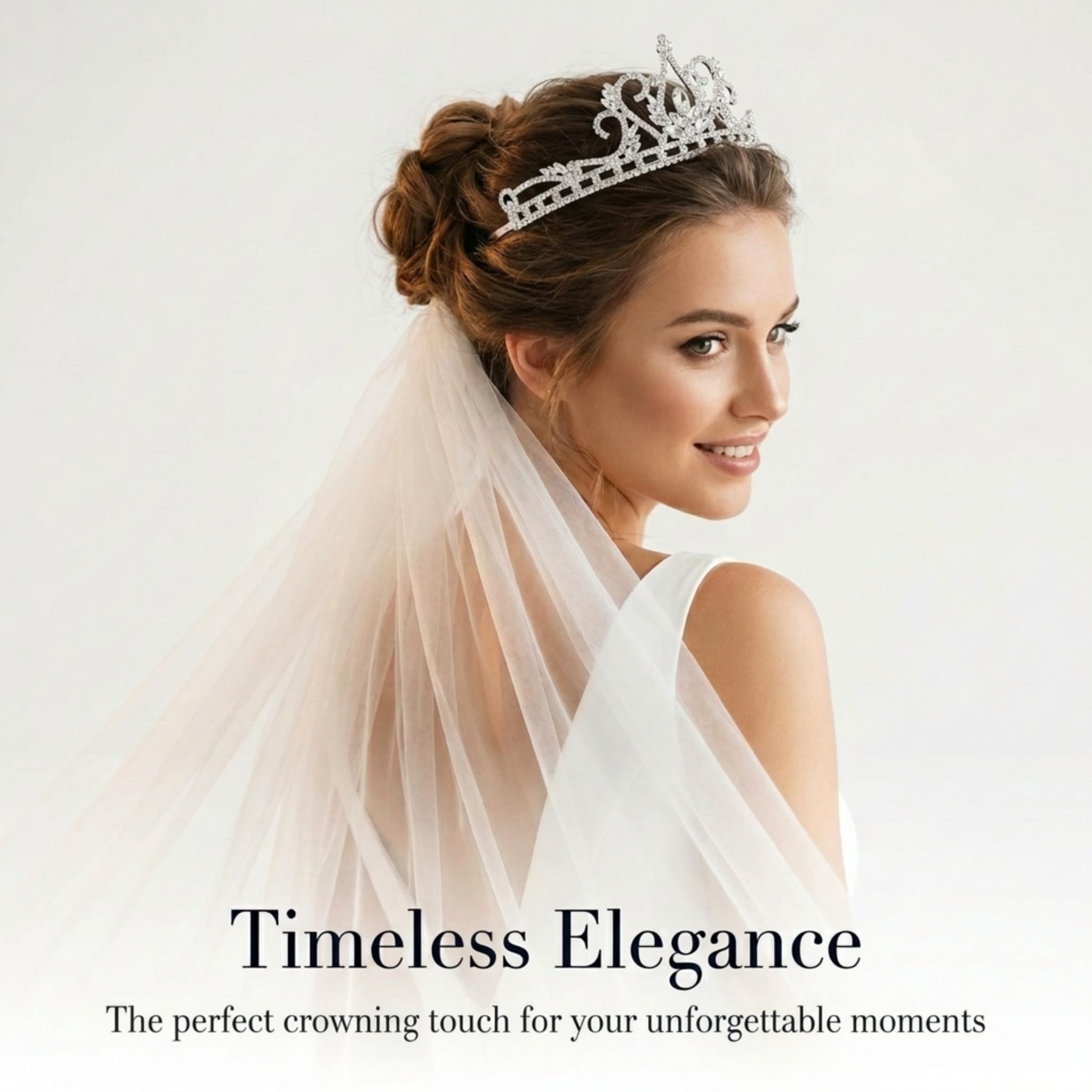 Anderson's Tamika Rhinestone Tiara, Sparkling 2 5/8-Inch Clear Crystal Crown for Women, Adjustable Silver Band with Comfort Combs, Perfect for Weddings, Proms, Pageants, Quinceañeras, and Special Occasions - Image 2
