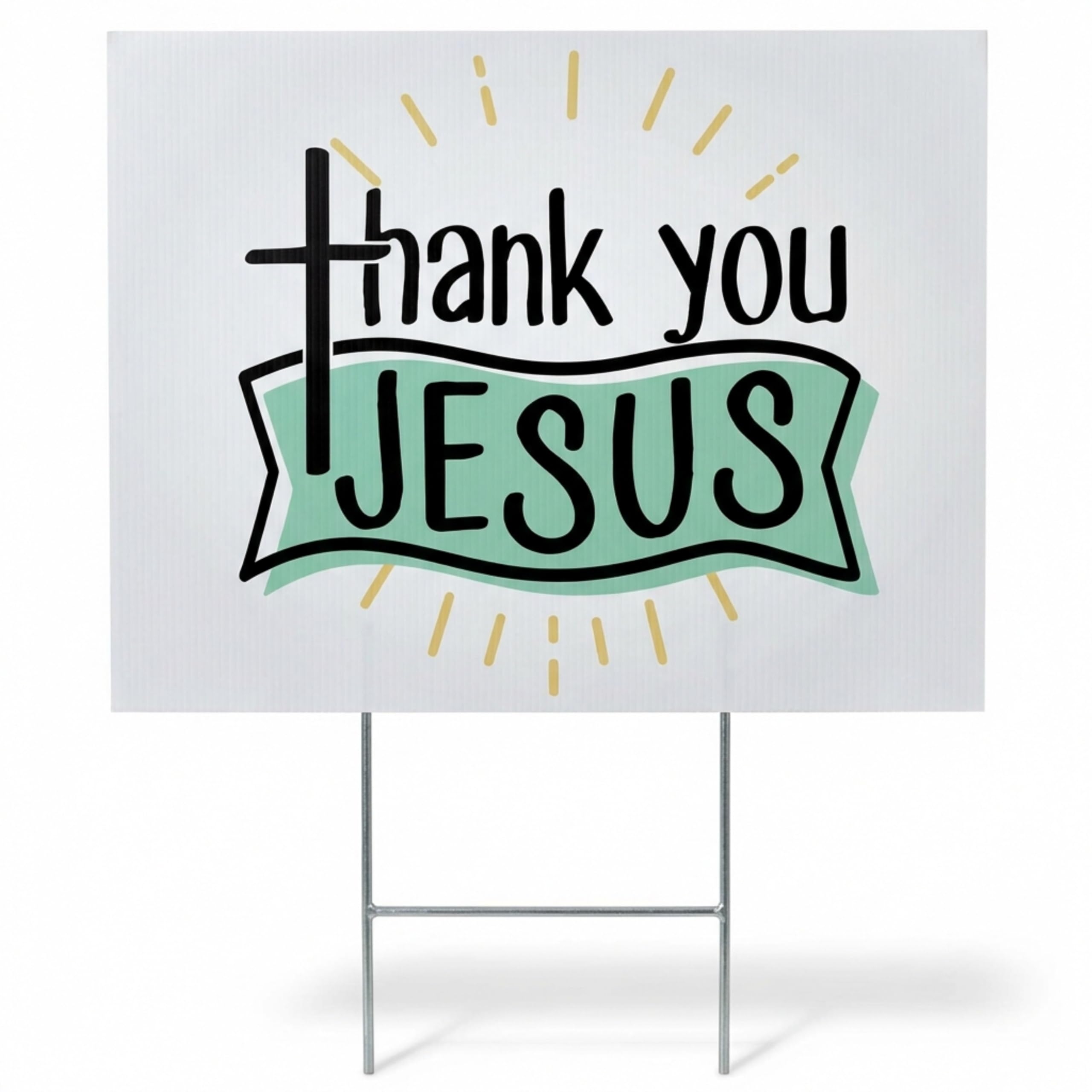 Anderson's Thank You Jesus Yard Sign, Election Signs, 18 Inches x 14 Inches, Lawn Décor, Religious Signs