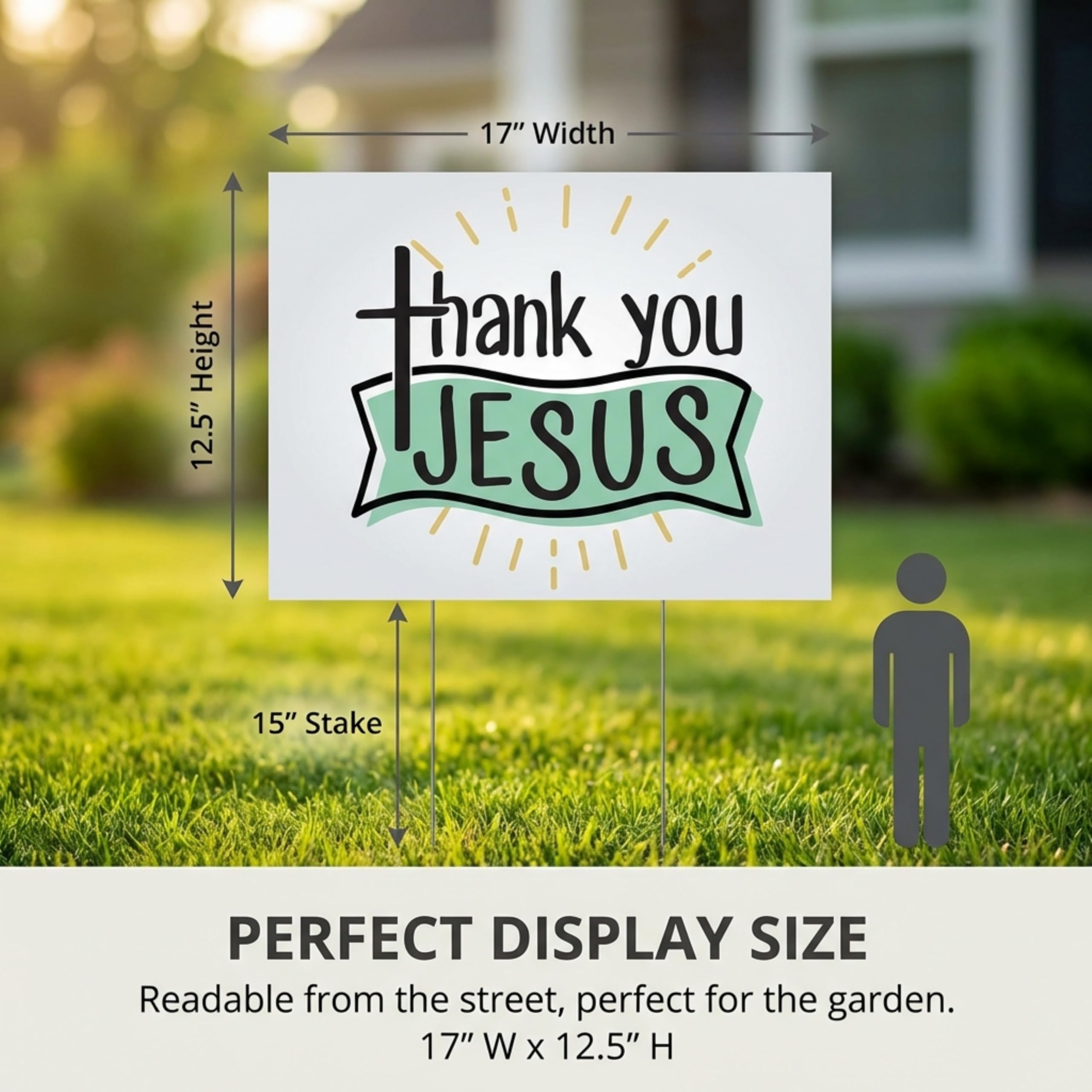Anderson's Thank You Jesus Yard Sign, Election Signs, 18 Inches x 14 Inches, Lawn Décor, Religious Signs - Image 2