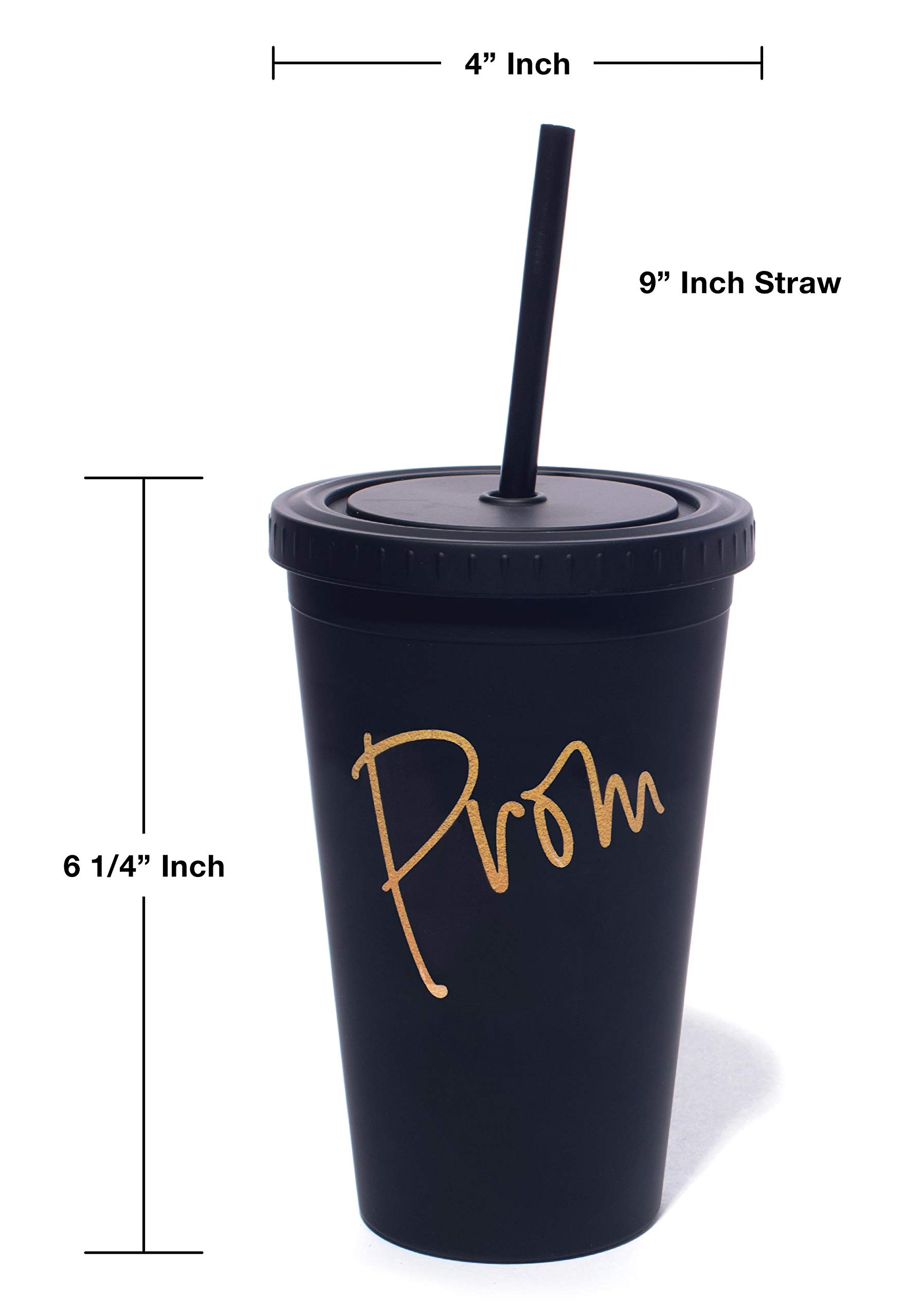 Anderson's The Golden Hour of Prom Insulated to-go Tumbler with Lid and Straw, 16 Ounces - Pack of 4 - Image 3