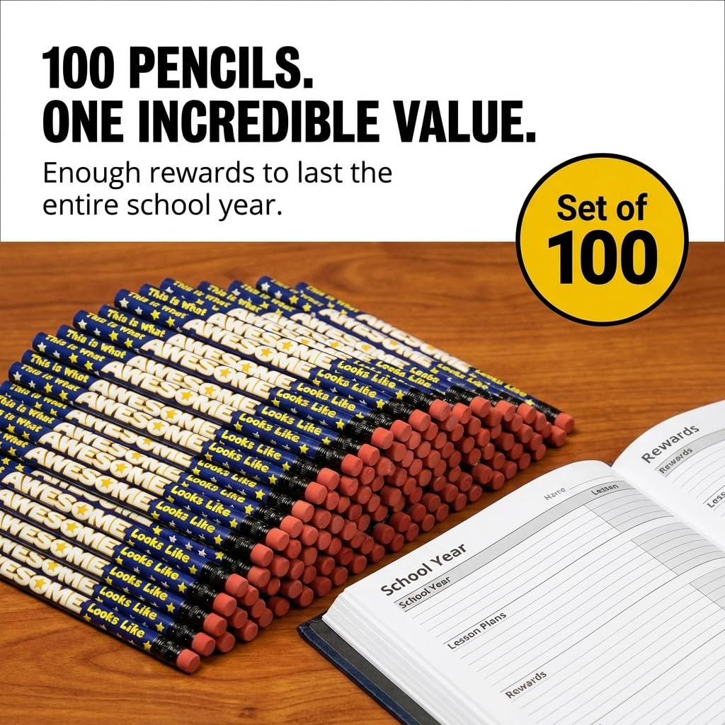 Anderson's, This is What Awesome Looks Like Pencils, Set of 100, School Pencils, Student Awards, Recognition - Image 3
