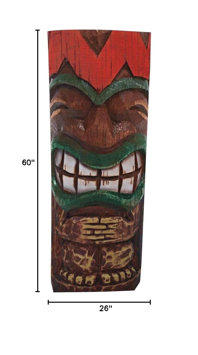 Anderson's Tiki Totem Pole Life Size Cut Out, 5' Tall Freestanding Cardboard Prop for Prom, Homecoming, Luau, Jungle Theme, School Events, Parties, Photo Booths & Tropical Decorations - Image 2
