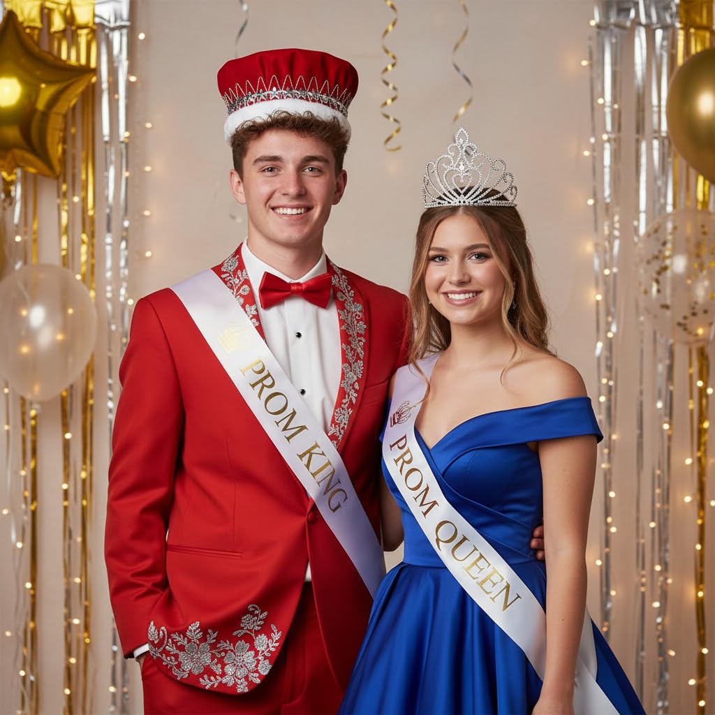 Anderson's Velvet King Crown and Queen Tiara Royalty Set - Image 4