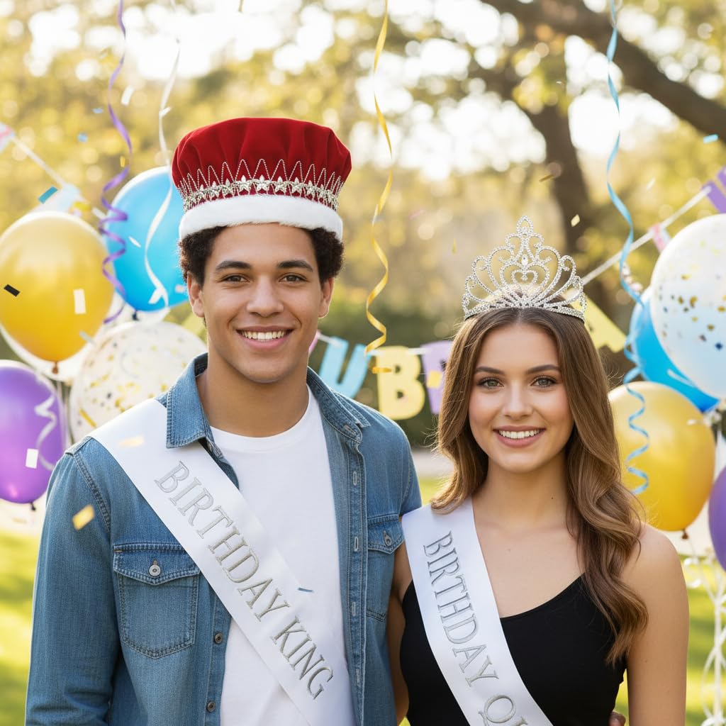 Anderson's Velvet King Crown and Queen Tiara Royalty Set - Image 7