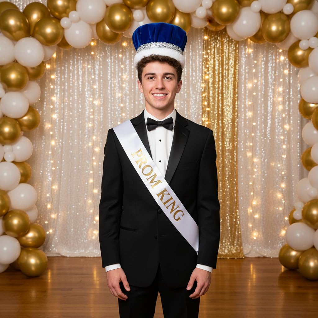 Anderson's Velvet King Crown with Silver or Gold Braided Band - Image 2