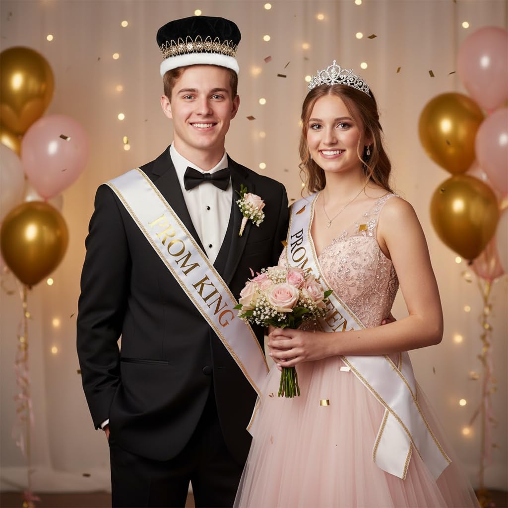 Anderson's Velvet Regal Crown with Gold Floral Band and Faux Fur - Image 4