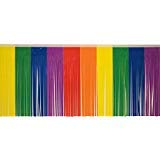 Anderson's Vinyl Rainbow Fringe, 15" x 10' Shiny Decorative Trim for Floats, Parties, Tables, Ceilings, Doorways, Backdrops, and Event Décor, Indoor/Outdoor