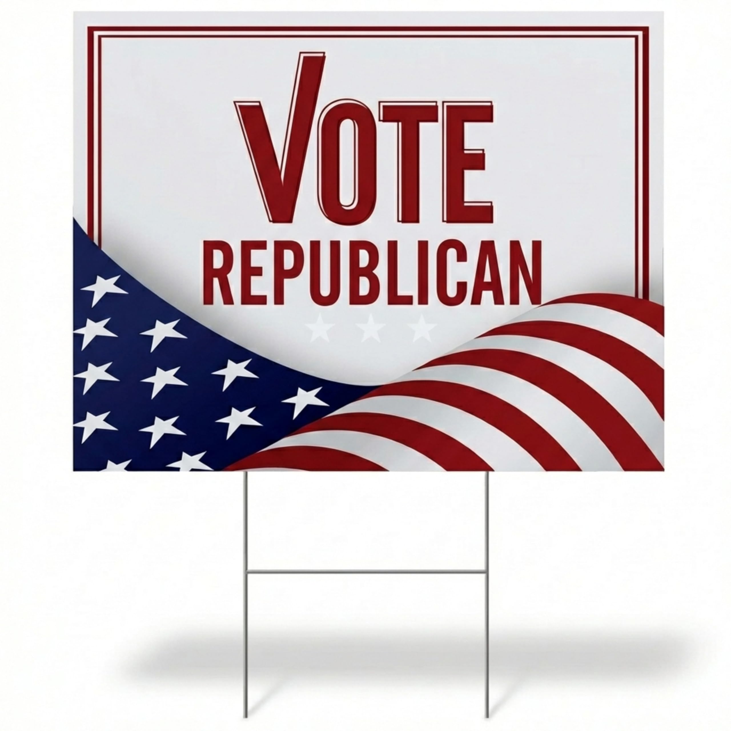 Anderson's Vote Republican with Flag Yard Sign, 18 Inches x 14 Inches, Lawn Décor, Political Signs