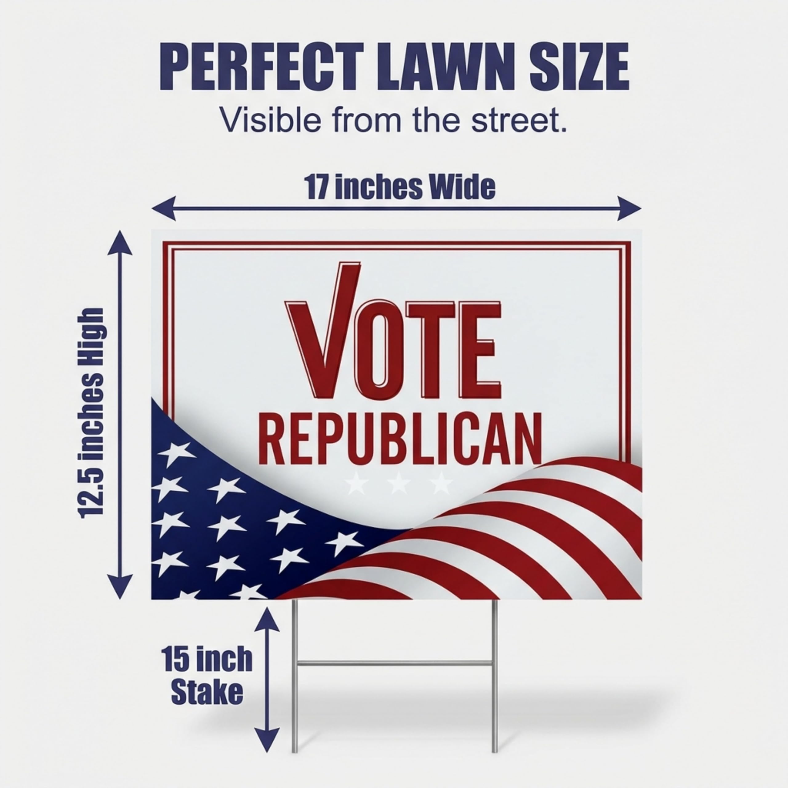 Anderson's Vote Republican with Flag Yard Sign, 18 Inches x 14 Inches, Lawn Décor, Political Signs - Image 2