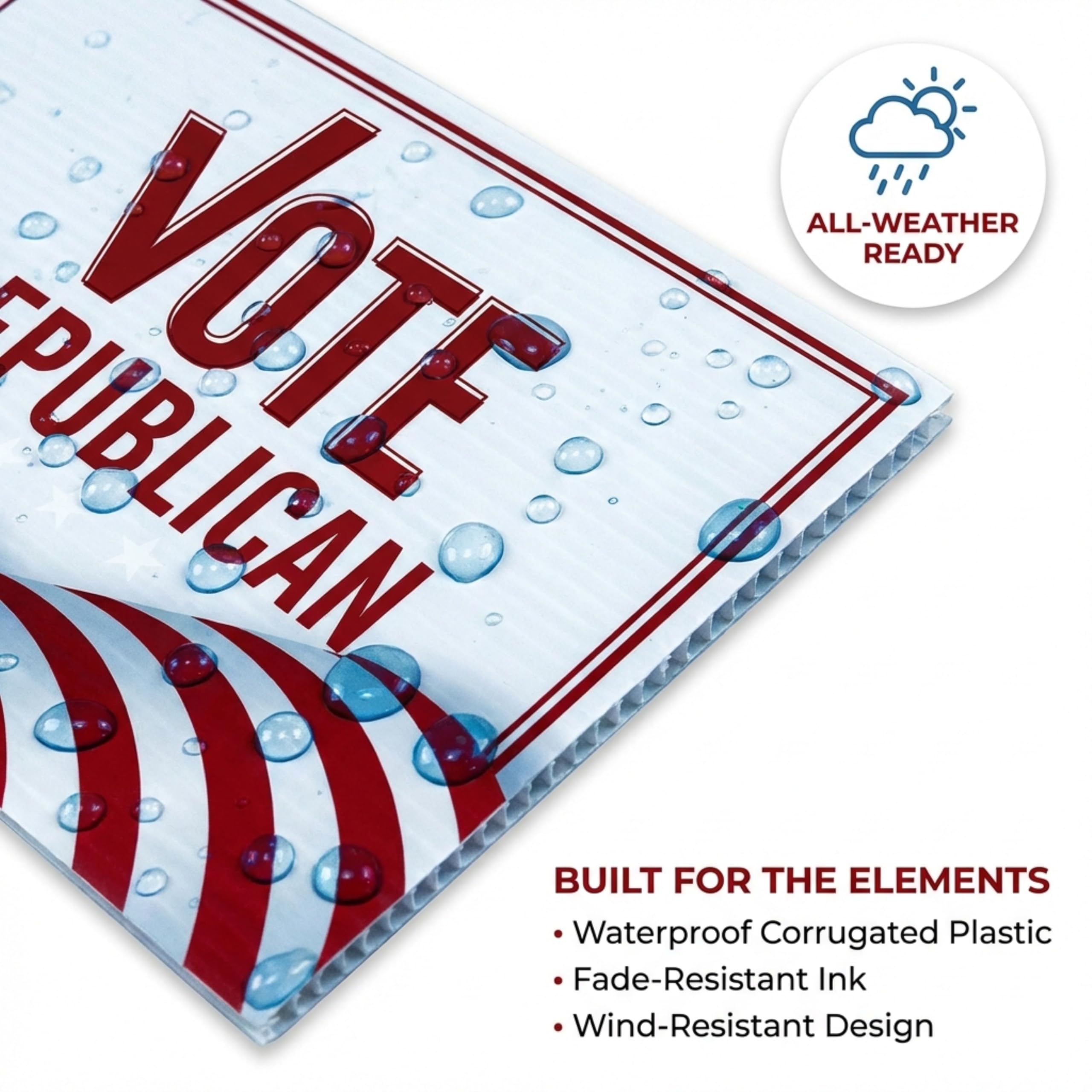 Anderson's Vote Republican with Flag Yard Sign, 18 Inches x 14 Inches, Lawn Décor, Political Signs - Image 3