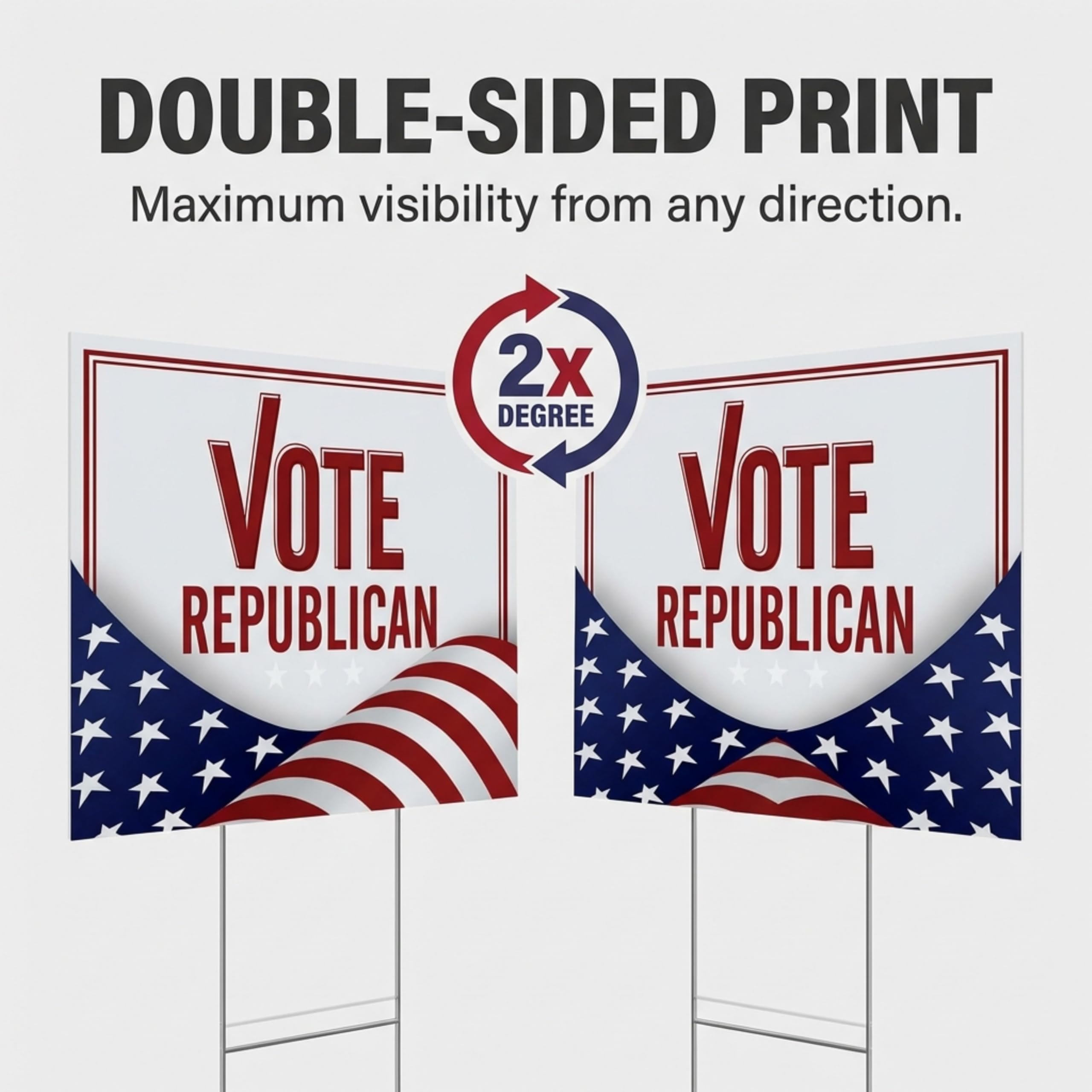 Anderson's Vote Republican with Flag Yard Sign, 18 Inches x 14 Inches, Lawn Décor, Political Signs - Image 4