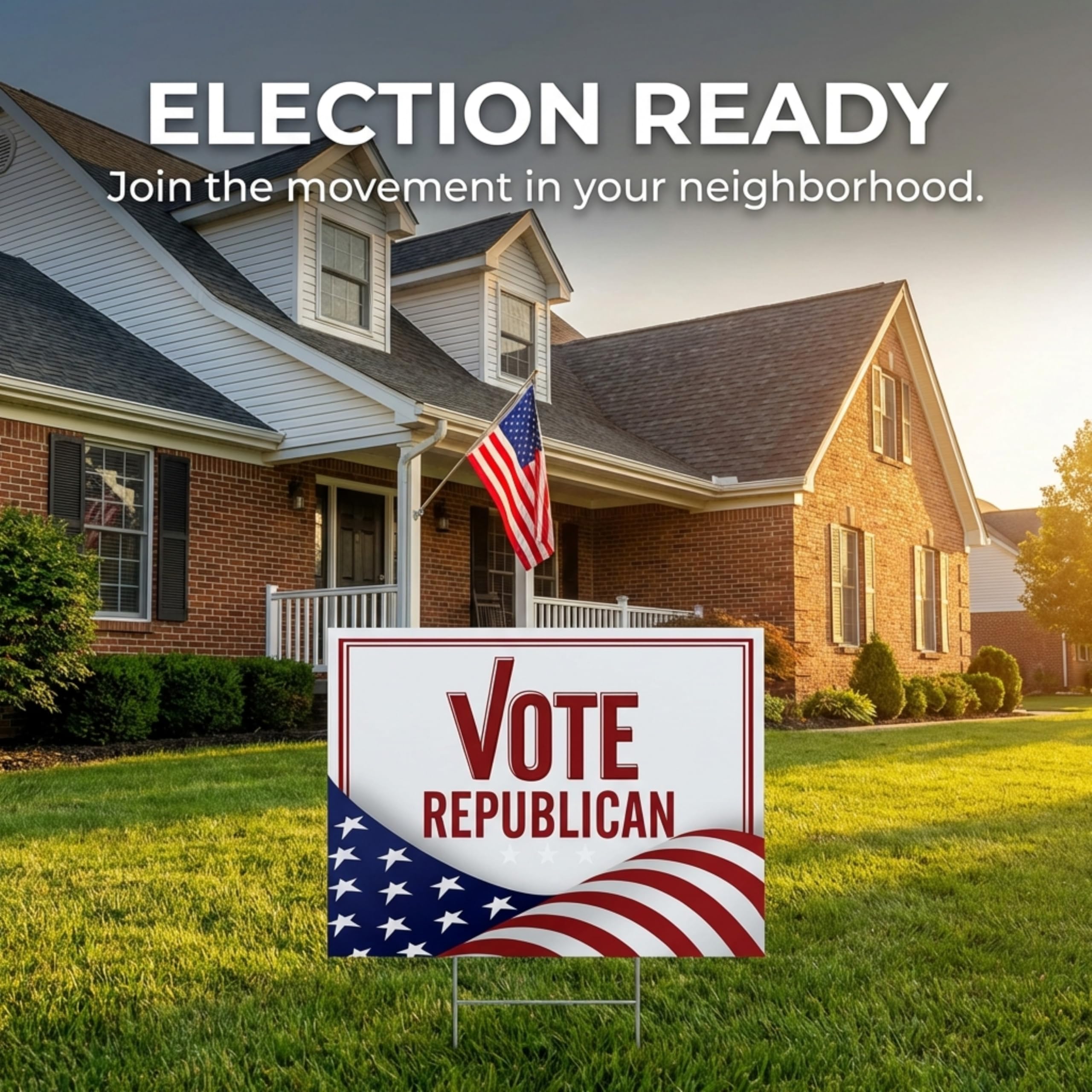 Anderson's Vote Republican with Flag Yard Sign, 18 Inches x 14 Inches, Lawn Décor, Political Signs - Image 5