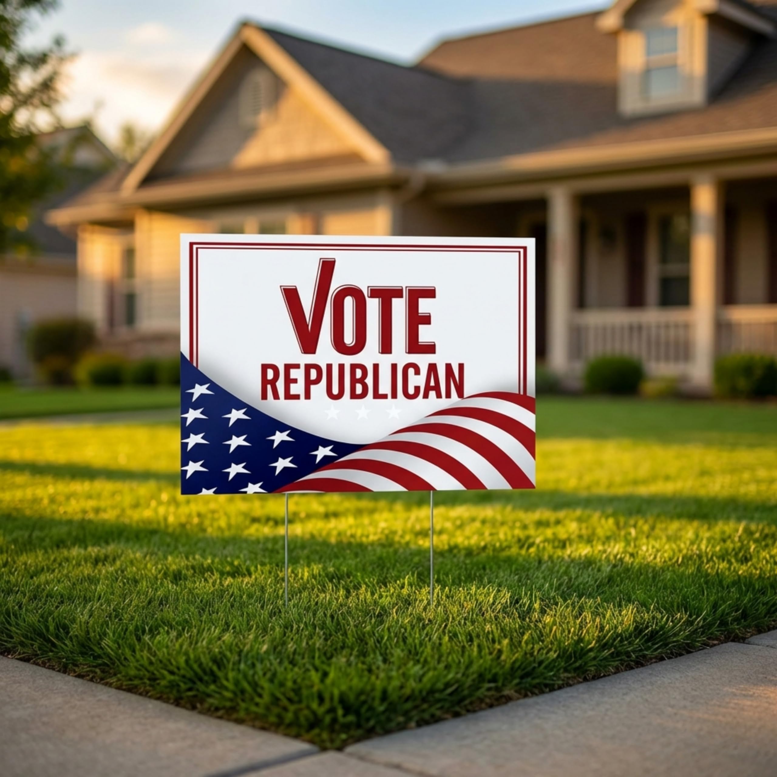 Anderson's Vote Republican with Flag Yard Sign, 18 Inches x 14 Inches, Lawn Décor, Political Signs - Image 6