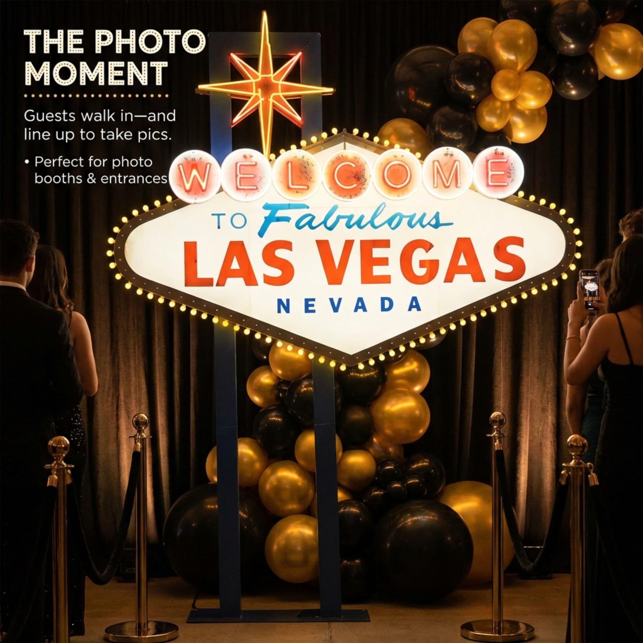 Anderson's Welcome to Vegas Light-Up Sign Kit, Casino Props, Prom, Event Décor, Party Decorations, Photo Ops - Image 4