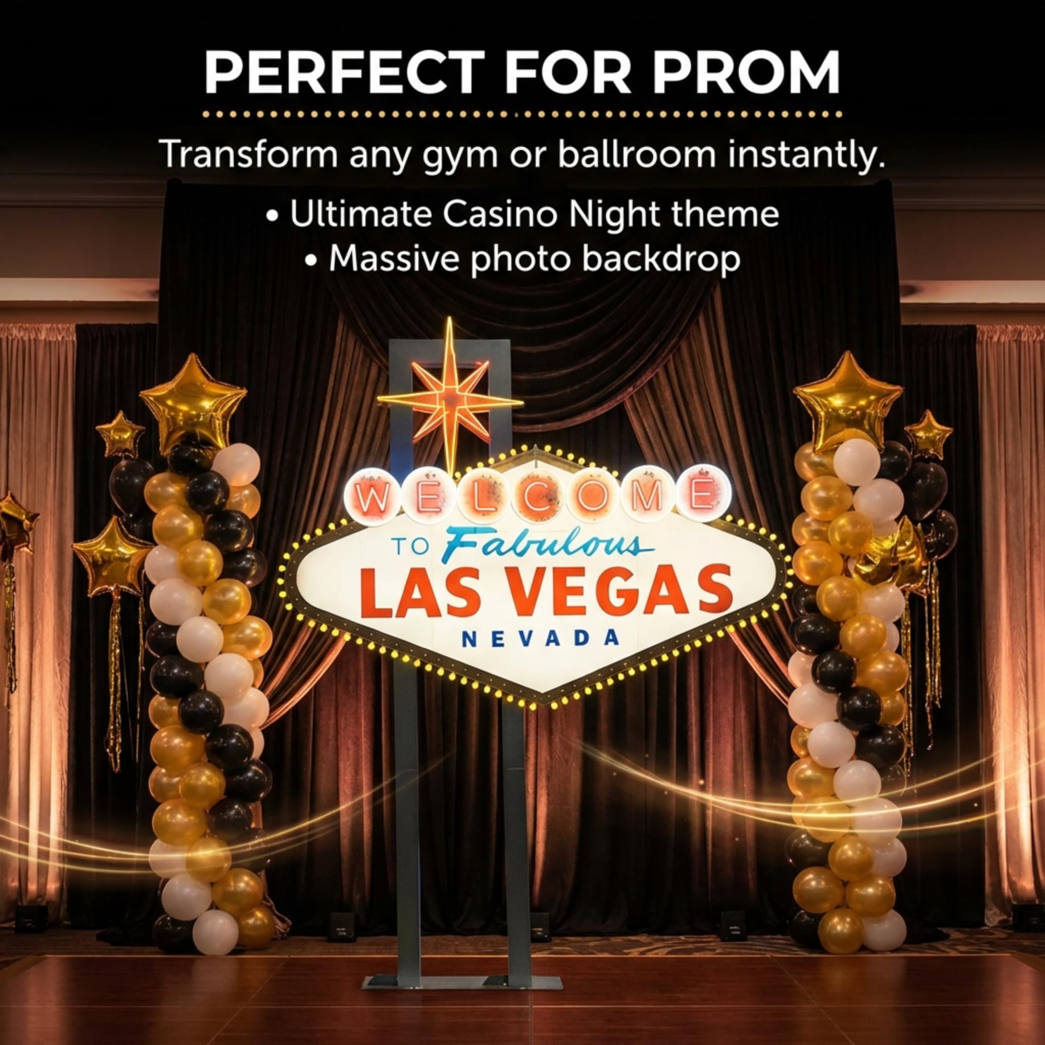 Anderson's Welcome to Vegas Light-Up Sign Kit, Casino Props, Prom, Event Décor, Party Decorations, Photo Ops - Image 5