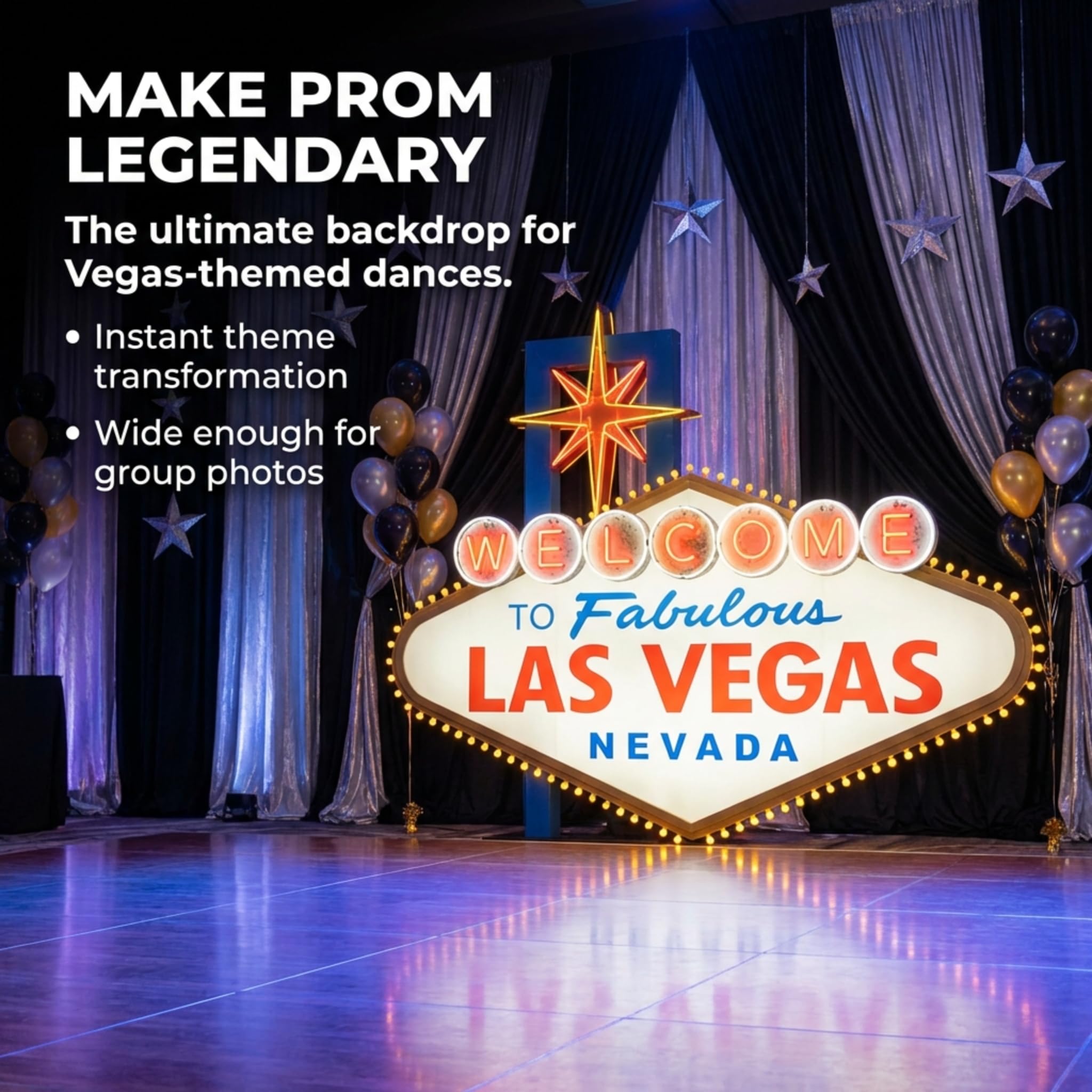 Anderson's Welcome to Vegas Light-Up Sign Kit, Casino Props, Prom, Event Décor, Party Decorations, Photo Ops - Image 6