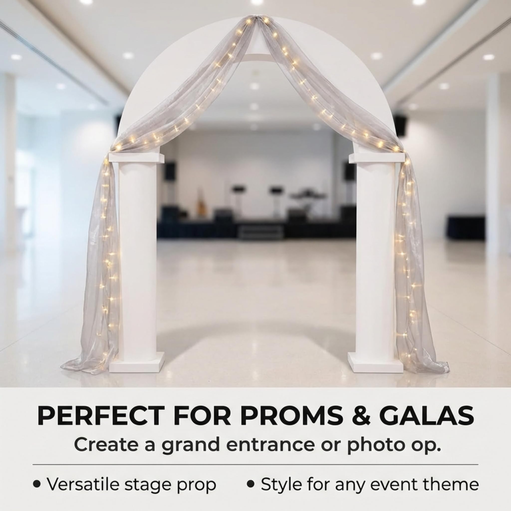 Anderson's White Cardboard Arch Kit, Wedding Decorations, Photo Backdrop - Image 6
