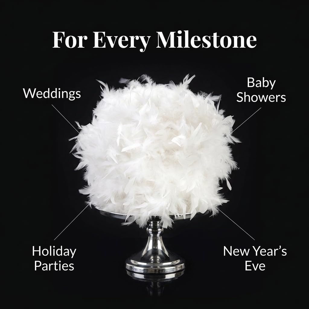 Anderson's White Feather Ball Wedding Decoration, 12 Inches - Image 7