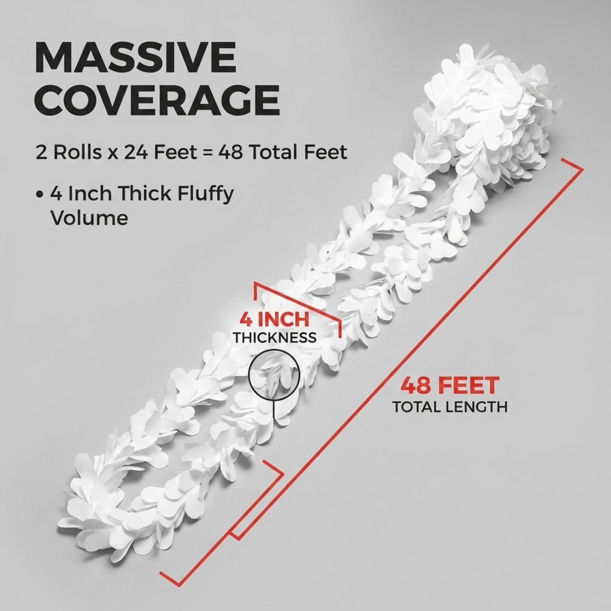 Anderson's White Petal Festooning, 4 Inches x 24 Feet, Pack of 2 - Image 6