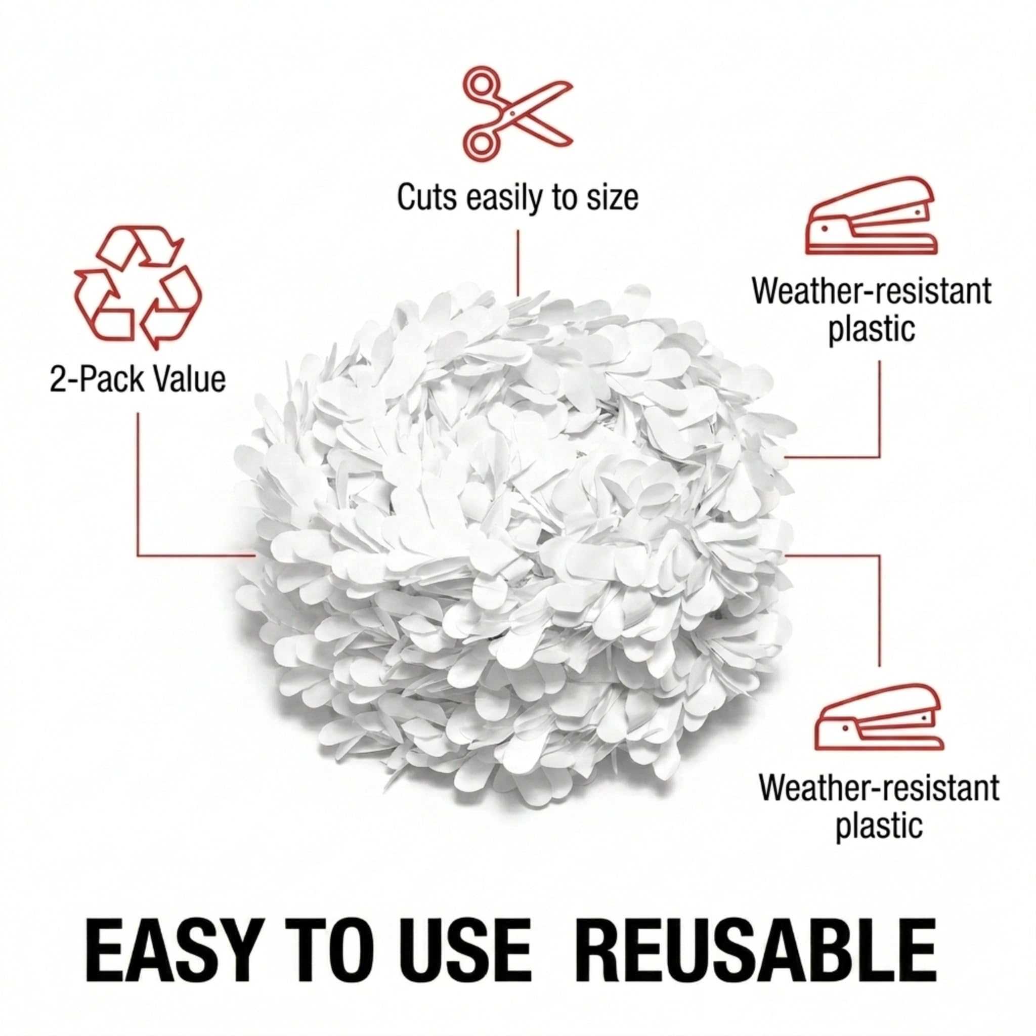 Anderson's White Petal Festooning, 4 Inches x 24 Feet, Pack of 2 - Image 8