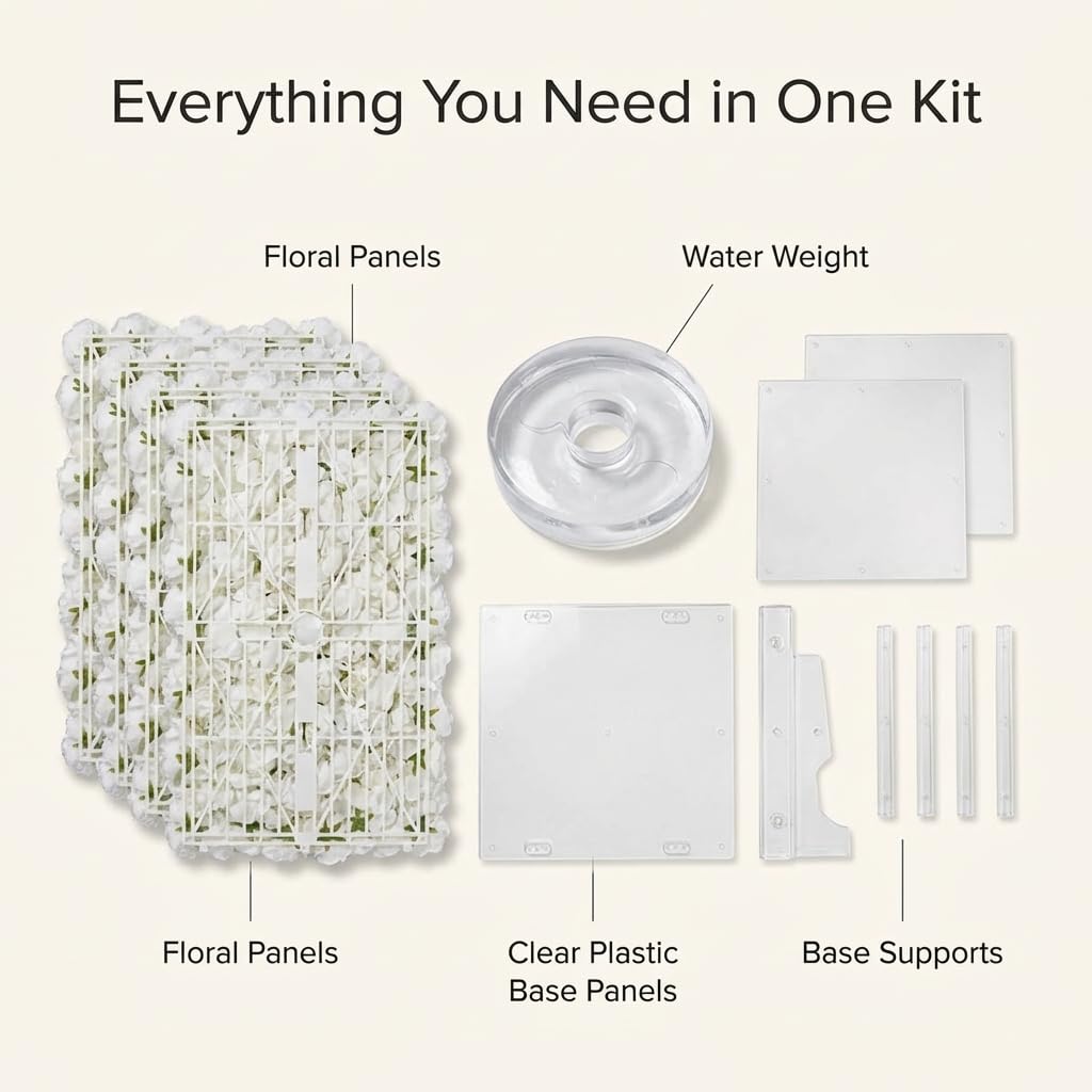 Anderson's White Roses Flower Wall Kit, Wedding Photo Backdrop, Floral Decoration, Reusable Décor - Image 4