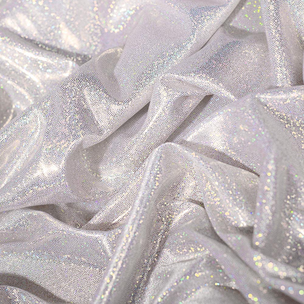 Anderson's White/Silver Glitter Dust Fabric Roll, 51 Inches x 10 Yards, Decorative Wedding Fabric for Wedding Reception, Baby Shower, Gender Reveal, Prom, Homecoming, Tables, Party - Image 2