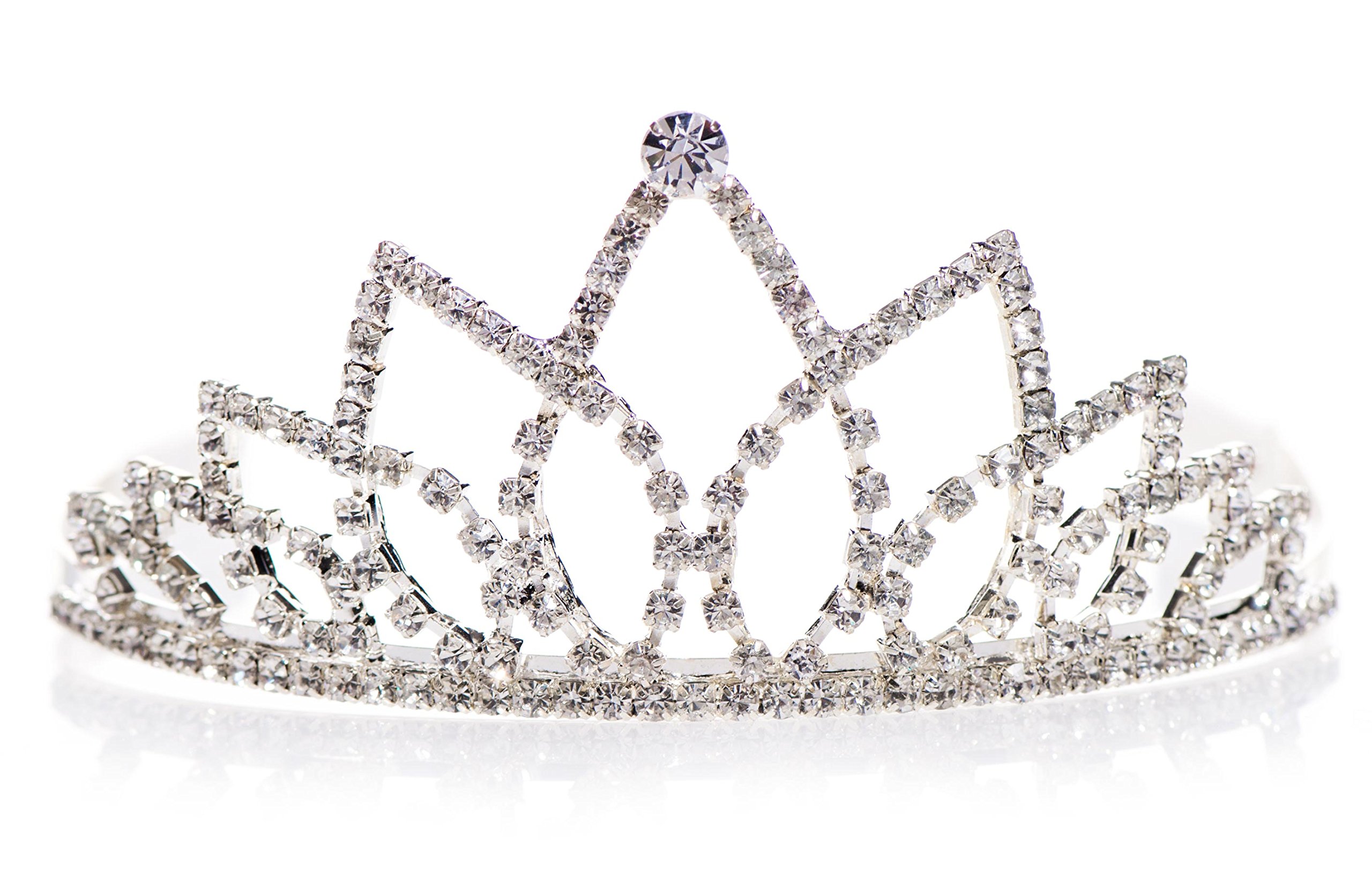 Anderson’s Wilhelmina Rhinestone Tiara, 2 Inch Silver‑Tone Metal Crown with Clear Faux Diamonds for Weddings, Proms, Homecomings, Pageants, Sweet 16s, Quinceañeras, Theater Productions, Cosplay, and Formal Celebrations