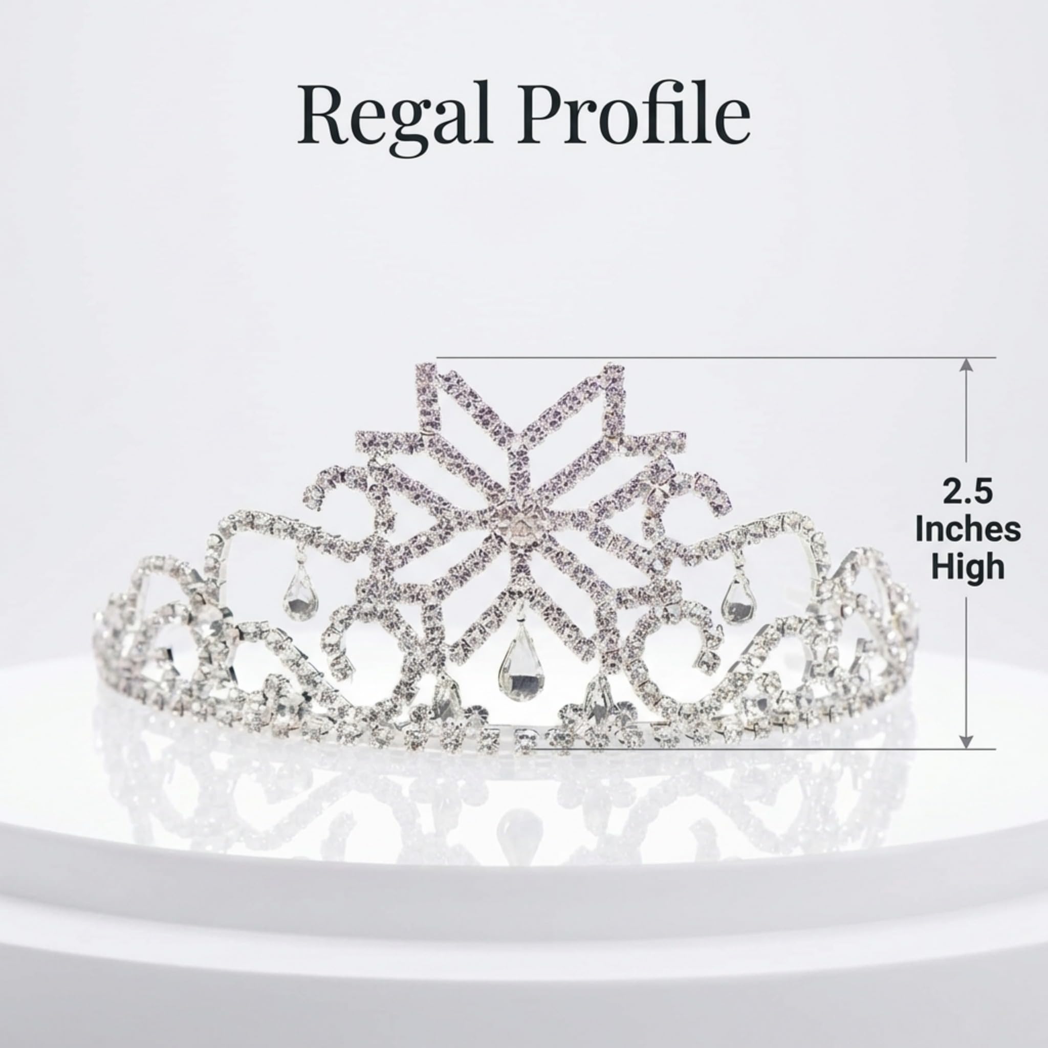 Anderson's Wynter Rhinestone Tiara, Sparkling 2.5-Inch Silver Crown with Clear Faux Diamonds, Adjustable Band & Comfort Combs, Perfect for Weddings, Proms, Pageants, Birthdays & Quinceañeras - Image 3